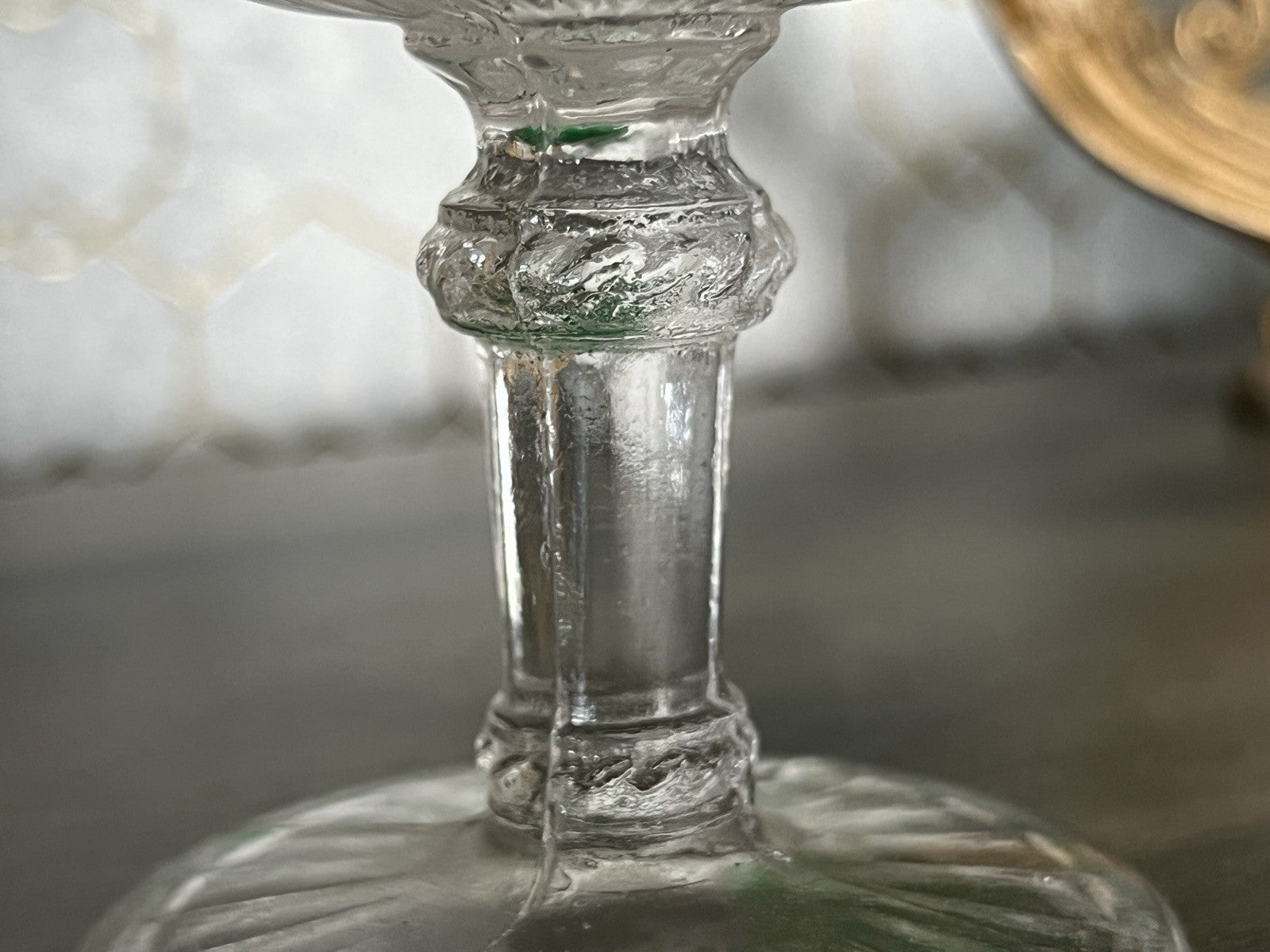 Antik Jugendstil Pressglas Glas Fußschale Schale Zuckerschale