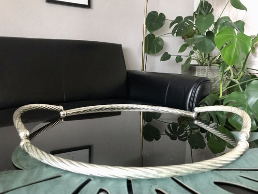 Vintage Designer Tablett Serviertablett versilbert Dimart ? Italien 80er Jahre