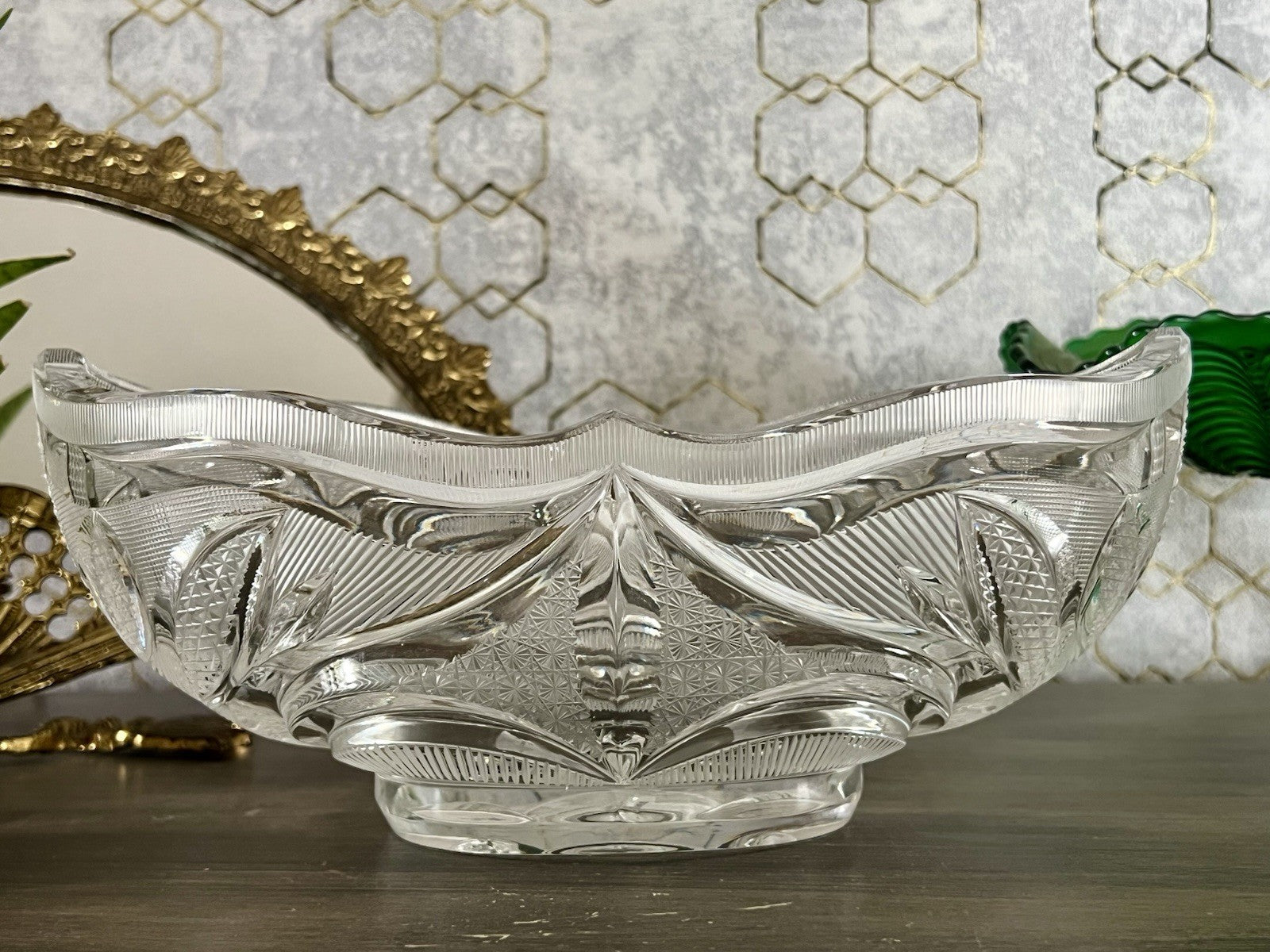 Vintage Sehr EDEL Bleikristall Schale Glasschale Jardiniere Kristallglas Glas