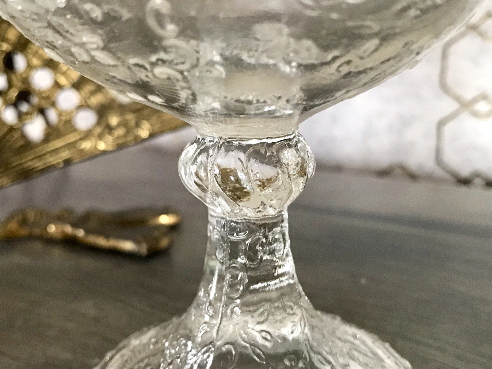 Antik Jugendstil Pressglas Schale Fußschale Schale Zuckerschale Bonboniere süß