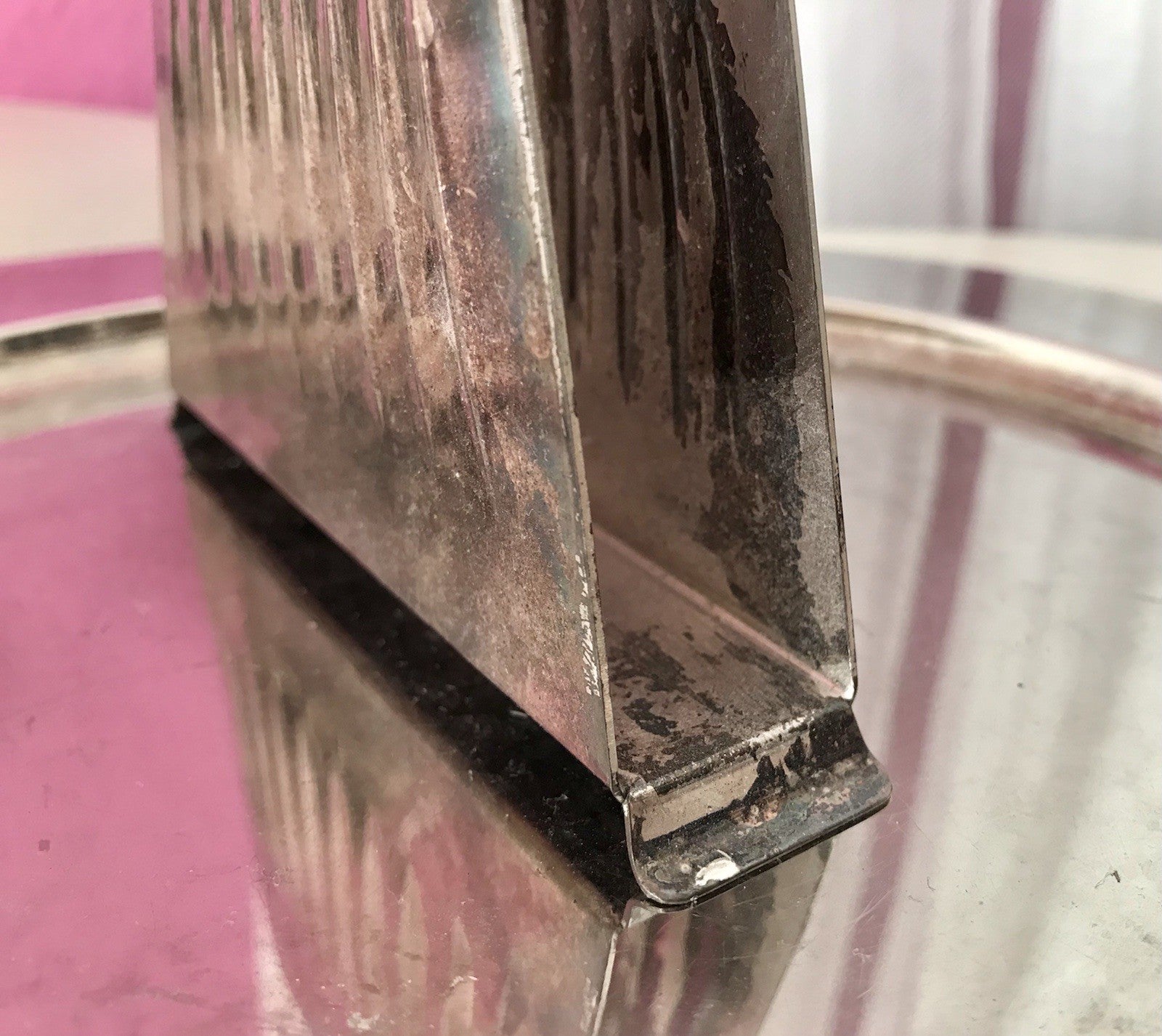 Vintage Mid Century String-Ära 60er Serviettenhalter versilbert