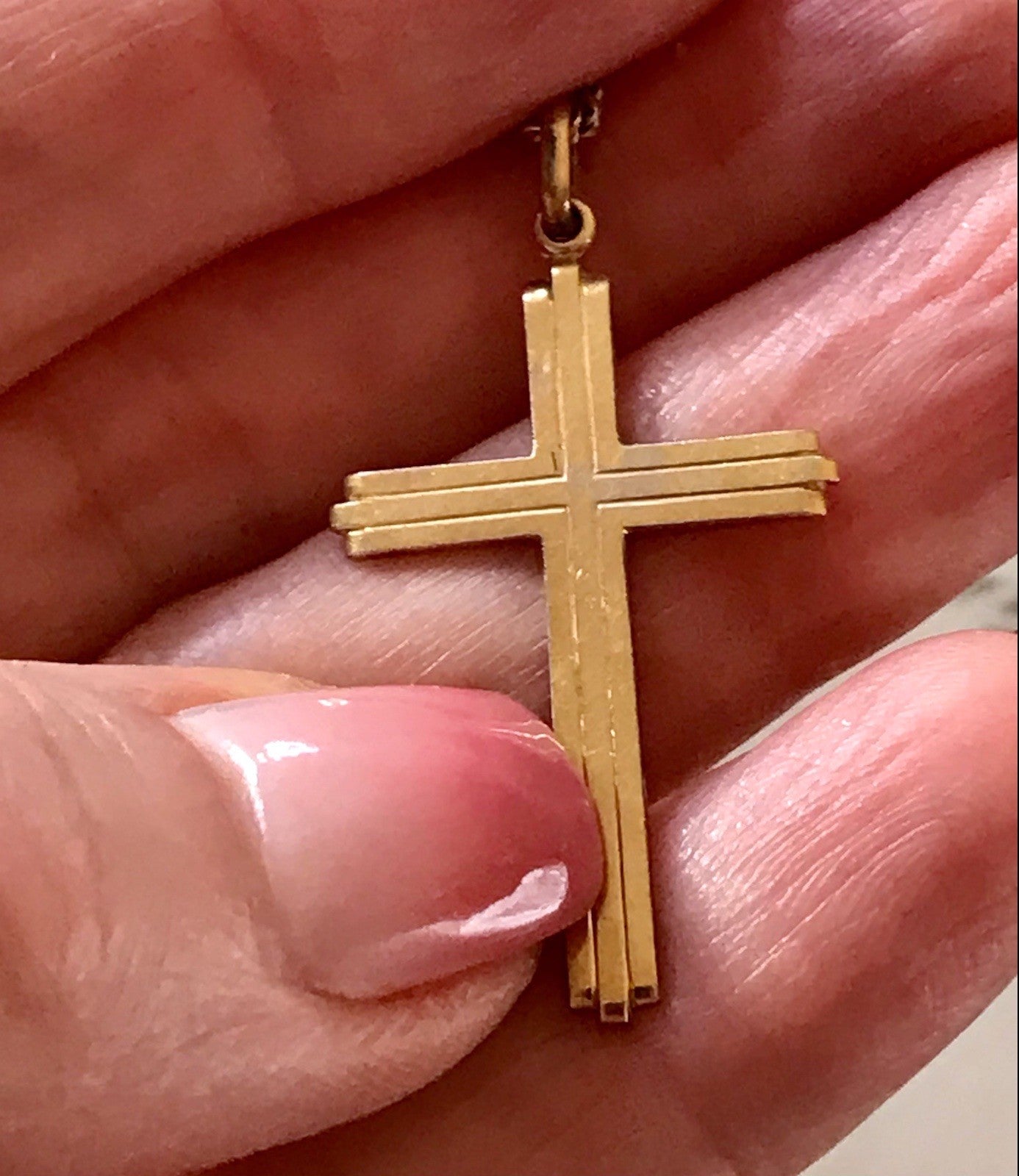 Antik? Vintage Kettenanhänger  Anhänger gold Amerikan Doublè Kreuz
