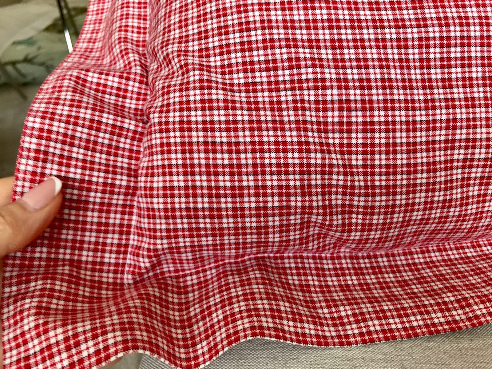 Antik? Vintage Alt Kopfkissen Bezug Baumwolle Monogramm N Stehsaum rot kariert