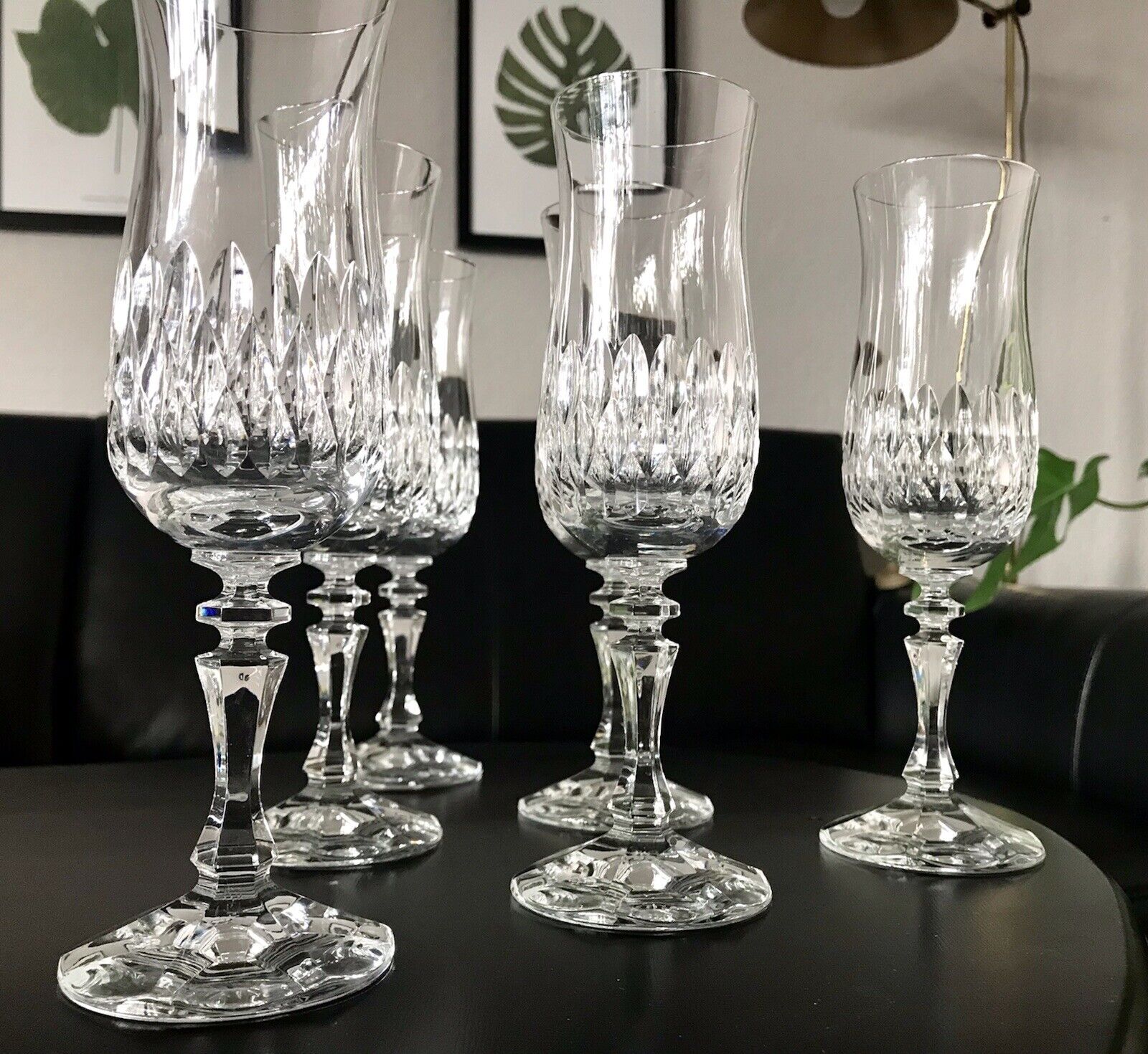 Vintage 6 EDEL Champagner Sektflöten Sektgläser Glas Kristallglas