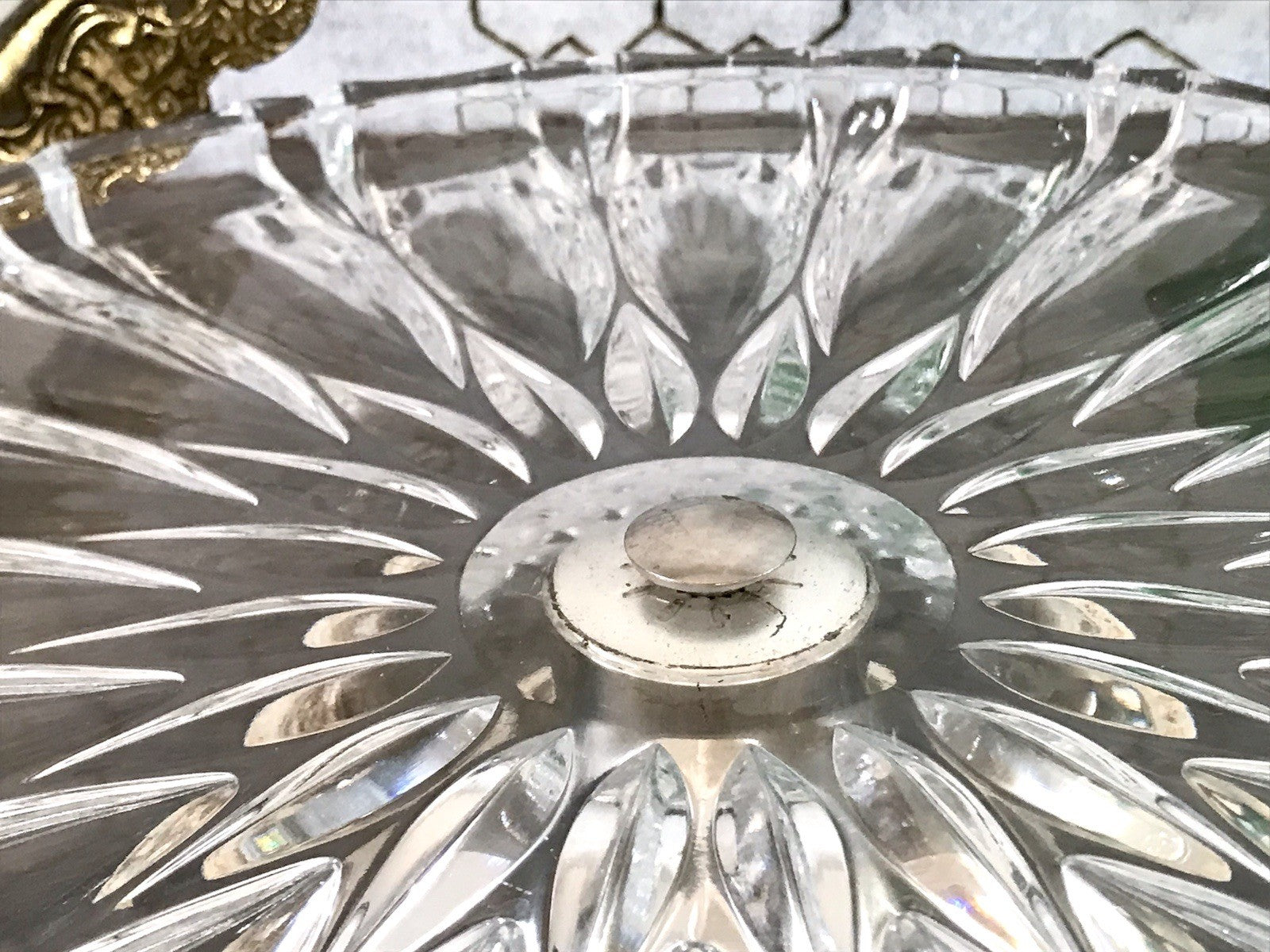 Vintage Tortenständer Tortenplatte Glas Kristallglas Bleikristall