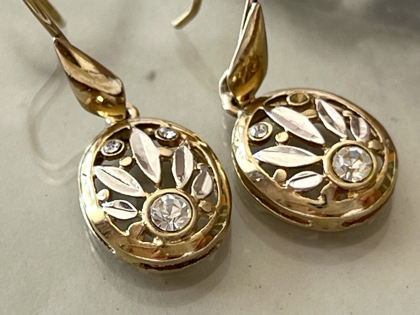 Ohrringe Ohrstecker DAMEN 925 Silber vergoldet gold Vintage Stil Edelsteine