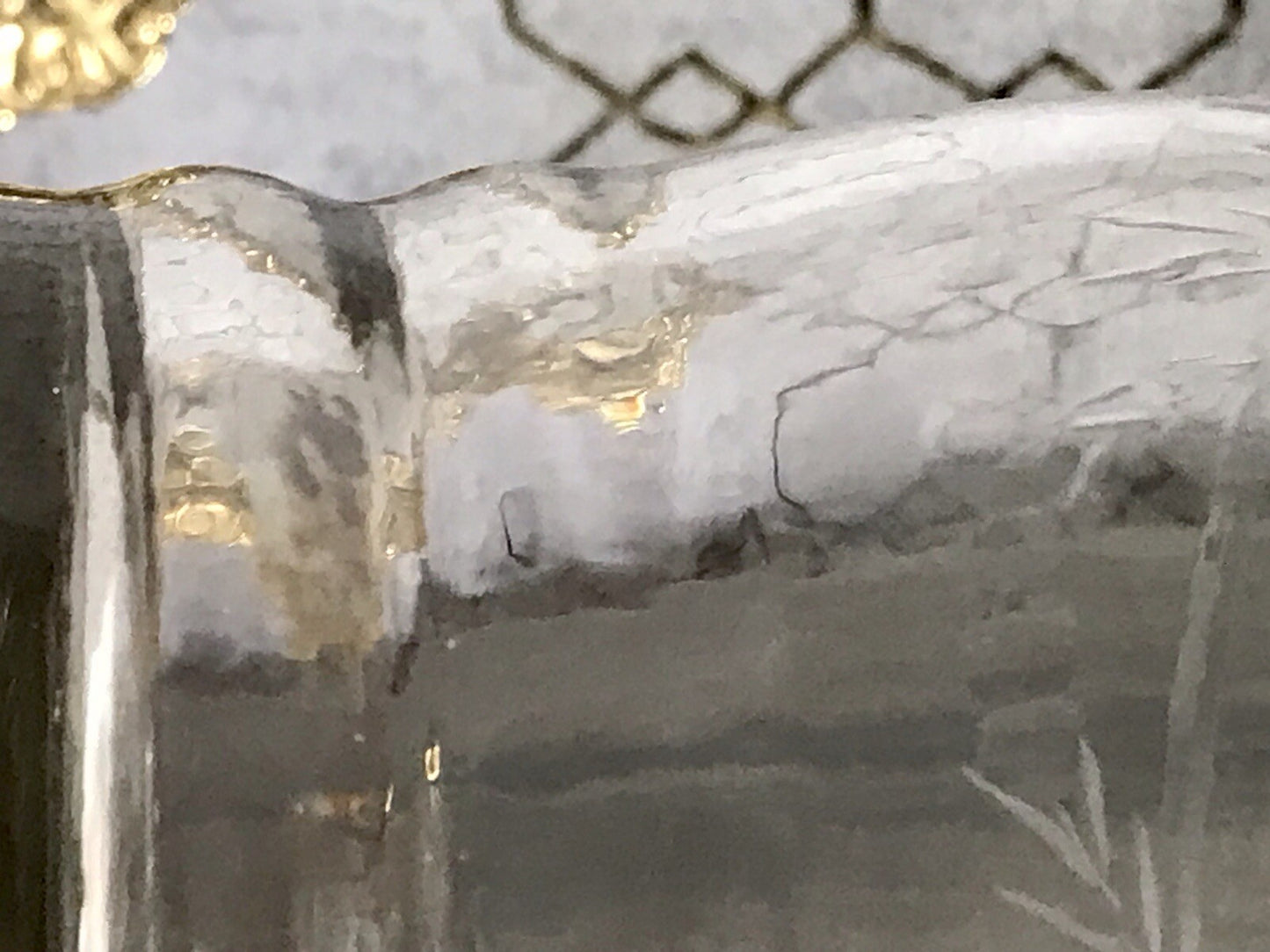 Antik Vintage Glaskaraffe Karaffe Zier- Schliff