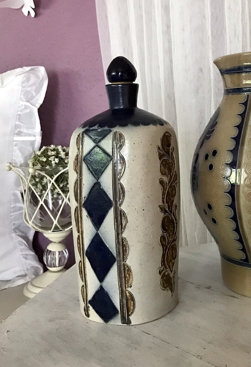 Vintage Karaffe Flasche Schnapsflasche Keramik Steinzeug Westerwald?