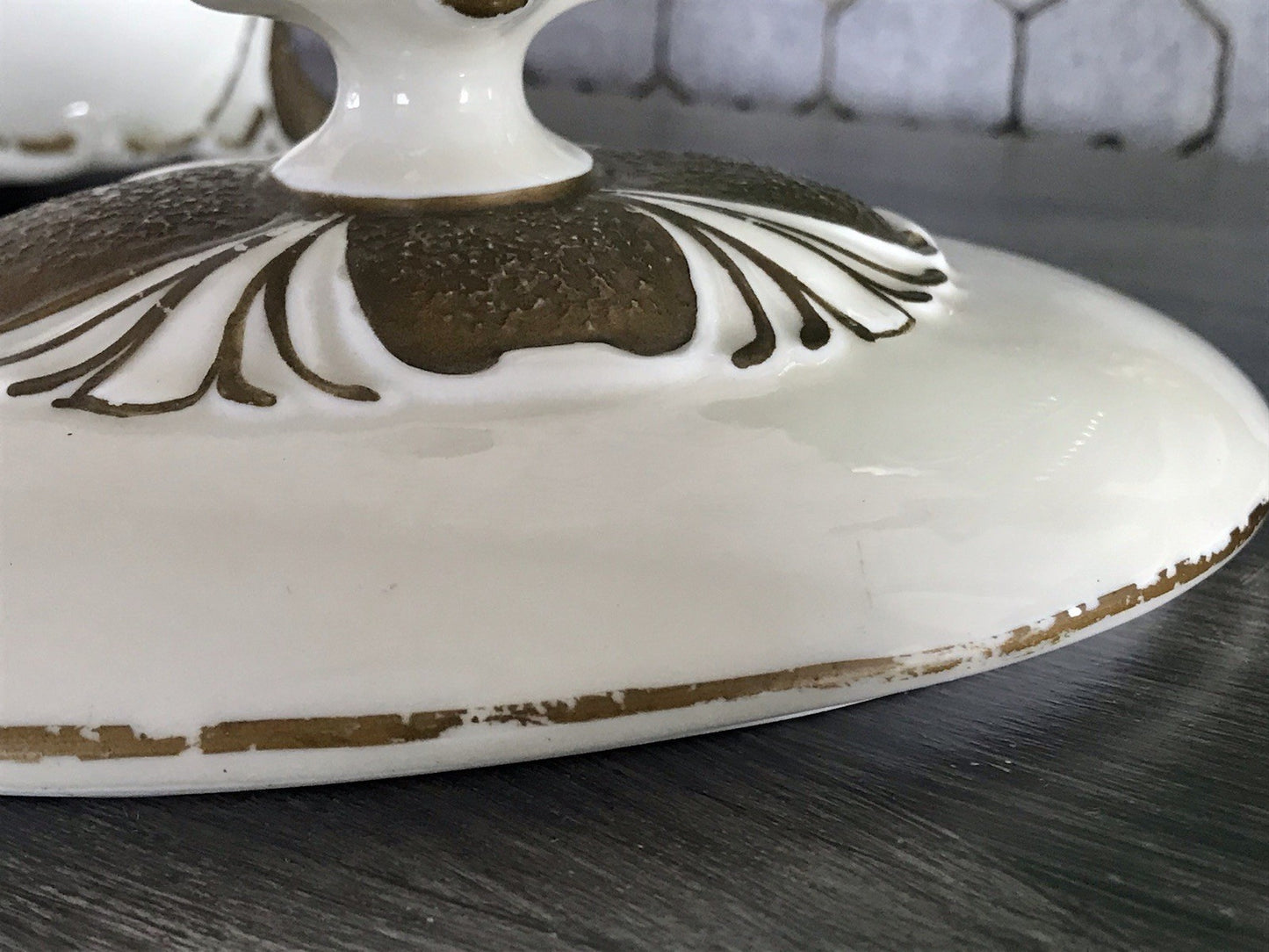 Antik Art Déco Porzellan Dose Deckeldose Schatulle Bonboniere Neu-Tettau 1930