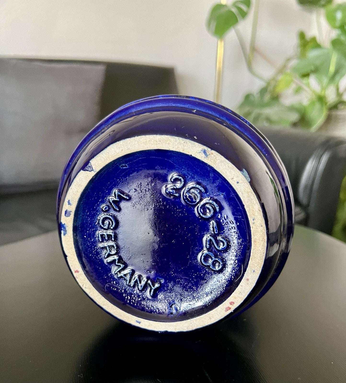 Vintage 60’s Vase Mid Century Keramik Scheurich Pagode 226 Fat Lava kobaltblau