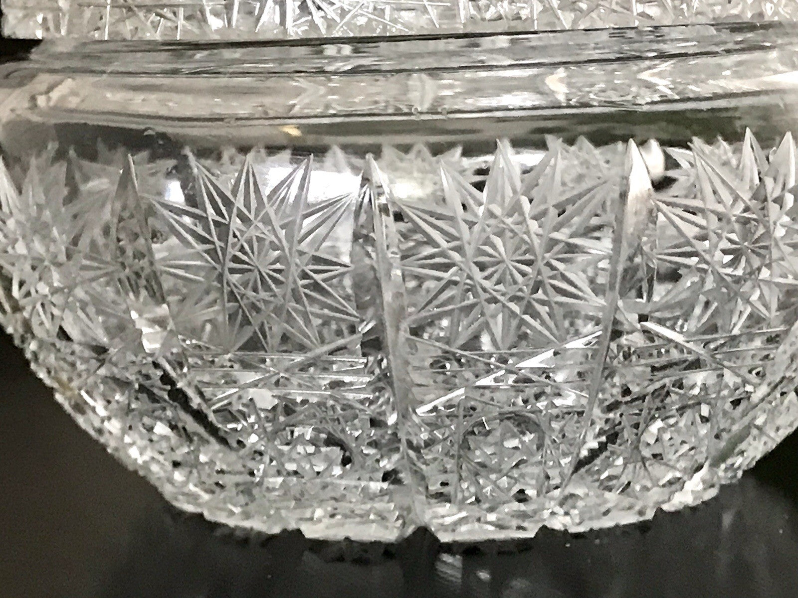 Vintage EDEL Glasdose Schale m. Deckel Bonboniere Kristallglas Schliff