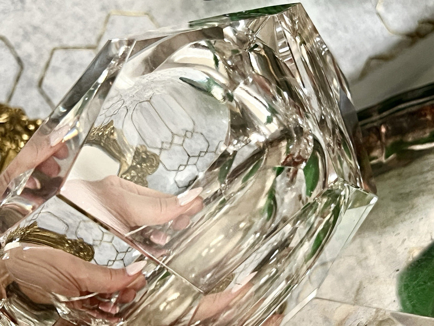 Art Déco Aschenbecher Designer  Ascher farblos Kristallglas EDEL Franz Burkert?