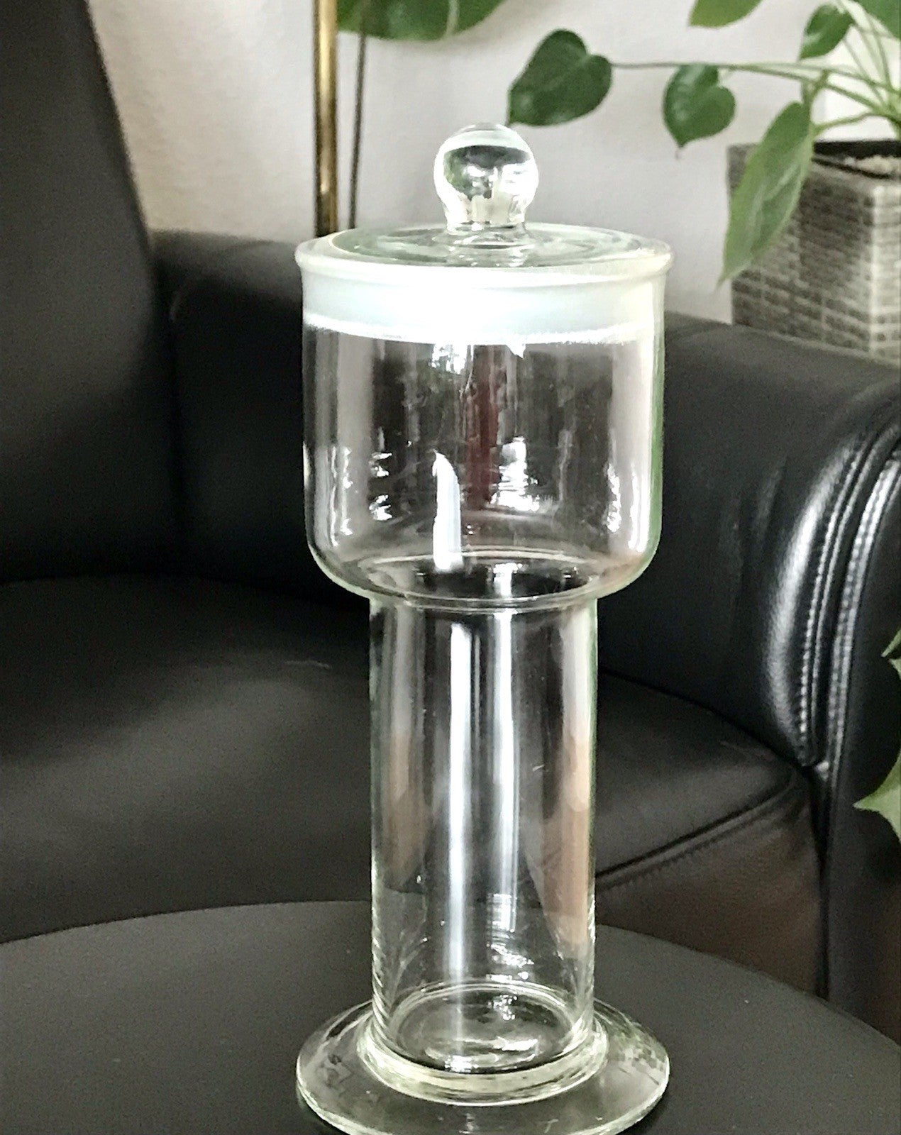 Antik seltene Art Déco Glasdose Deckeldose Dose Gefäß Glas