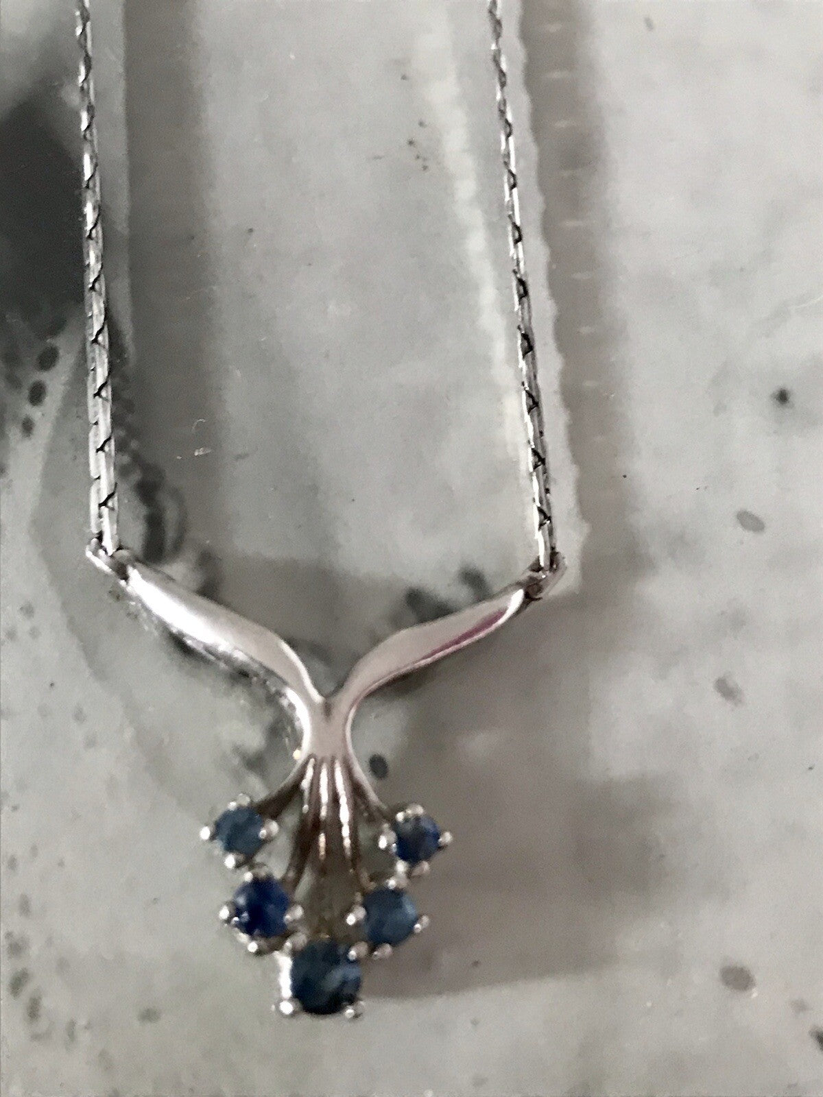 Antik Edel Jugendstil 925 Silber Collier Halskette Saphire? SCHÖN