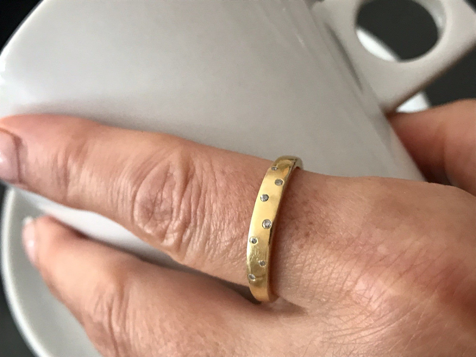 Vintage Ring farblose Steine Silber 925 vergoldet ~Gr.63 JLO