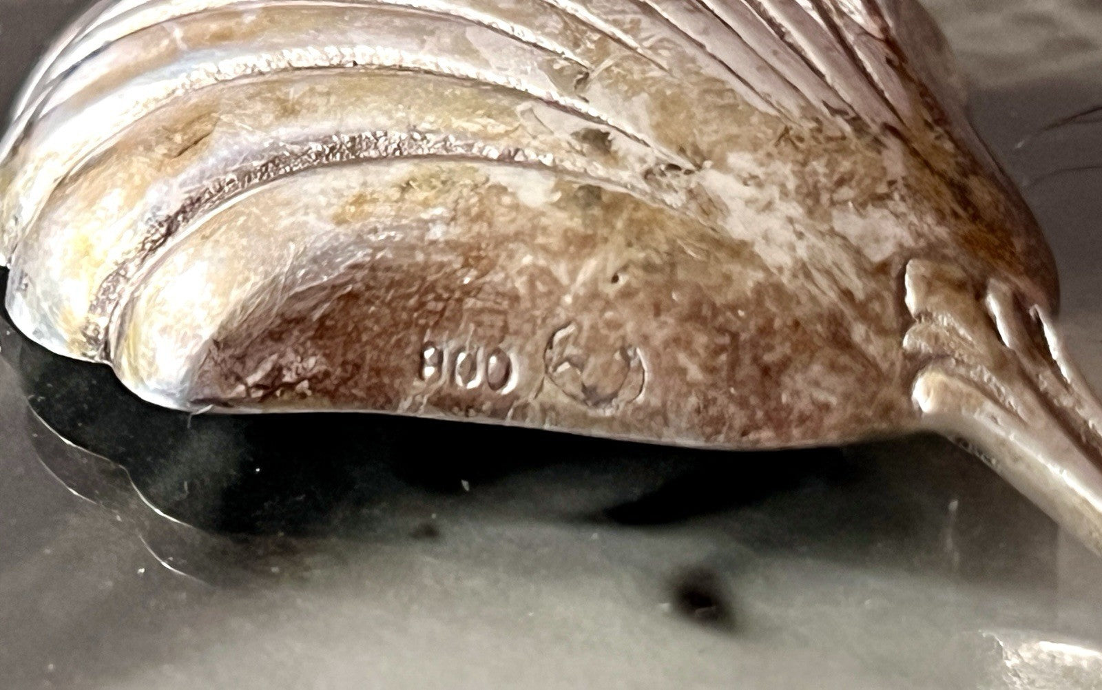 Antik Alt Zucker Löffel 800 Silber 15,19g Hildesheimer Rose Muschel-Laffe