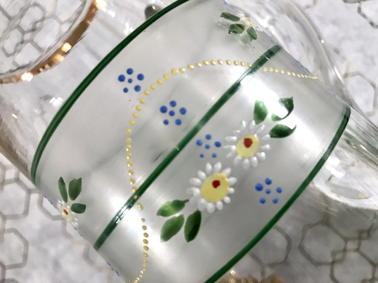 Antik Jugendstil große Karaffe Krug Schankkrug Emaile Golddekor Kanne