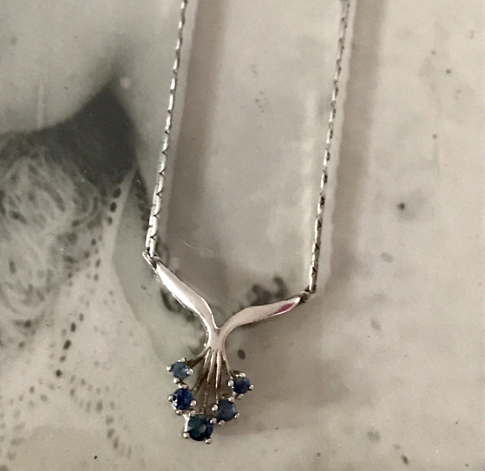 Antik Edel Jugendstil 925 Silber Collier Halskette Saphire? SCHÖN
