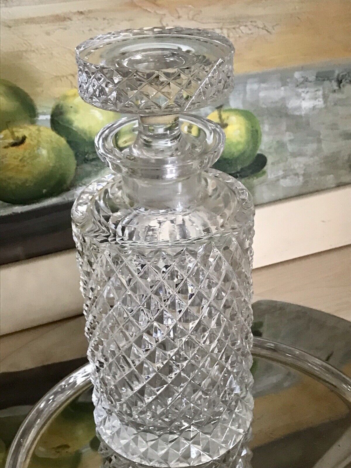 Alt Vintage EDEL Kristallglas Design Karaffe Diamantschliff Bleikristall WOW