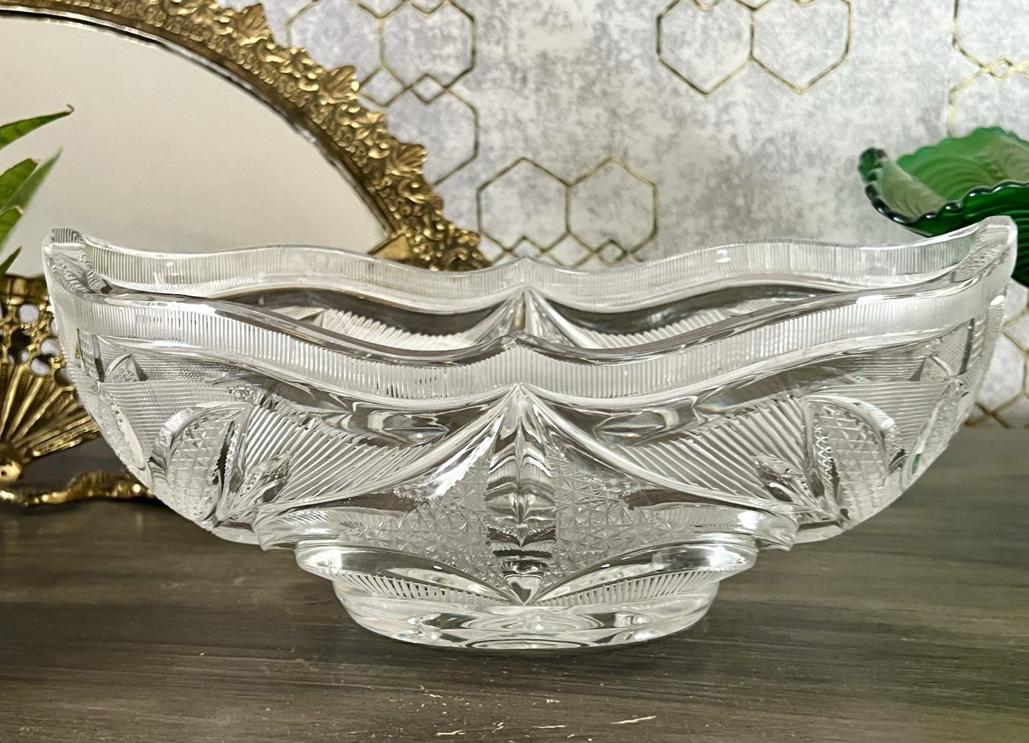 Vintage Sehr EDEL Bleikristall Schale Glasschale Jardiniere Kristallglas Glas