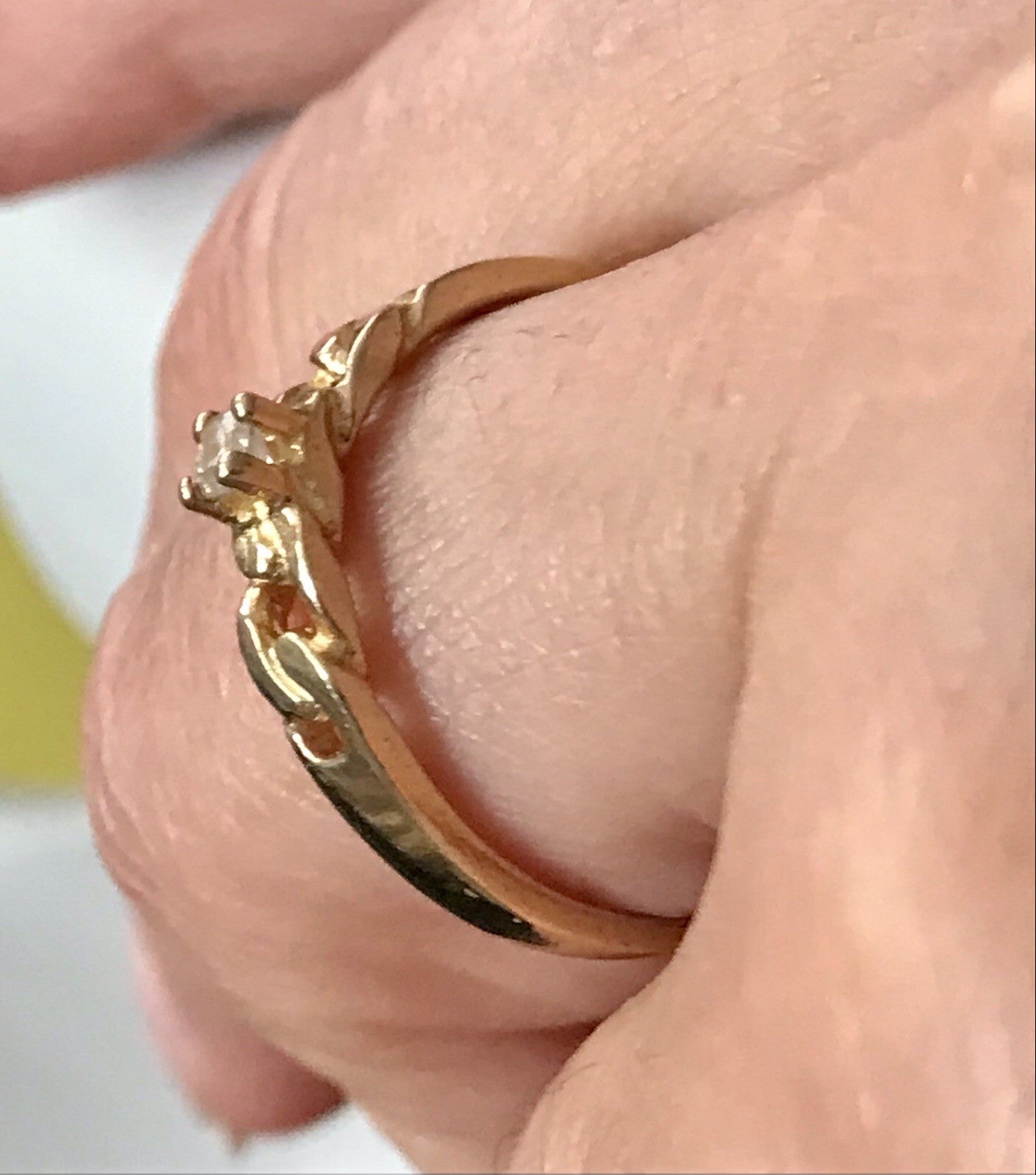 Vintage Damen Ring Silber 925 Gr.59 farbloser Stein Solitär 18,8 vergoldet