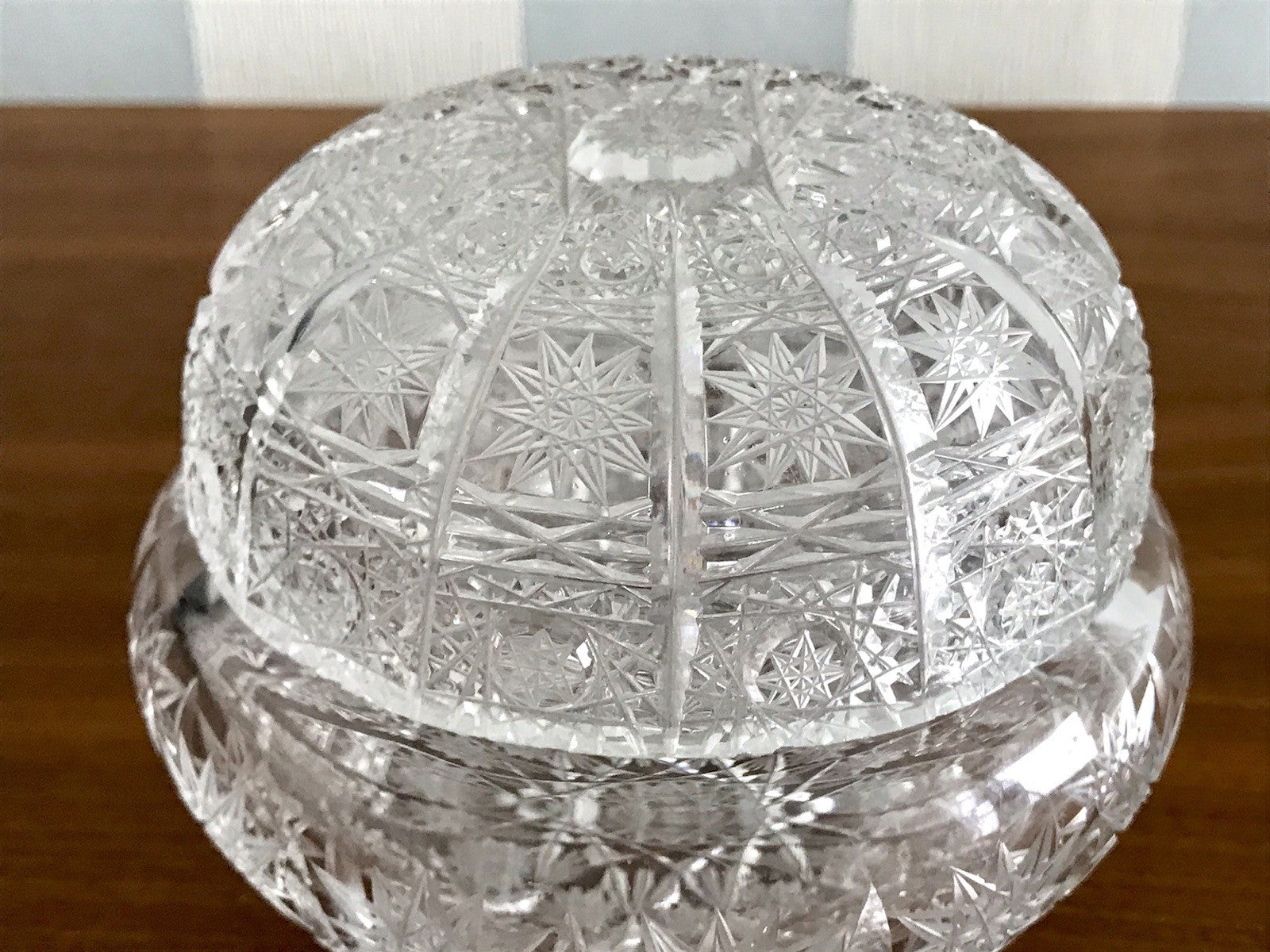 Vintage EDEL Glasdose Schale m. Deckel Bonboniere Kristallglas Schliff