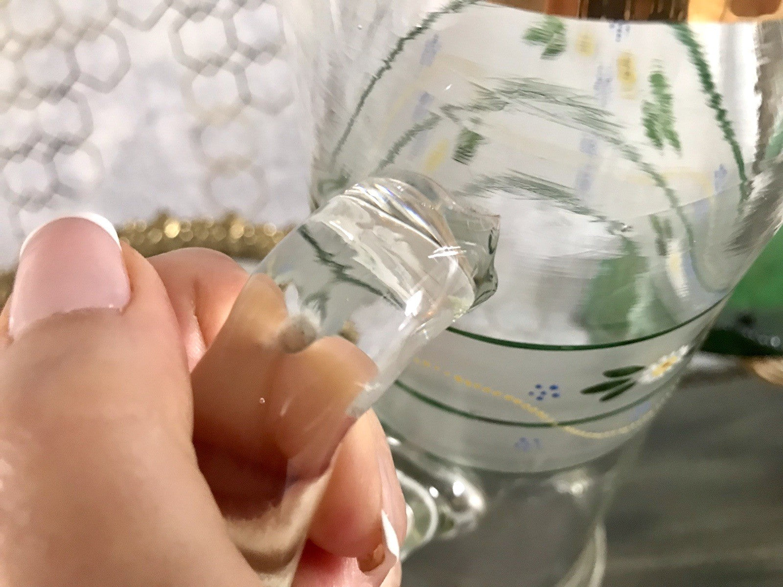 Antik Jugendstil große Karaffe Krug Schankkrug Emaile Golddekor Kanne