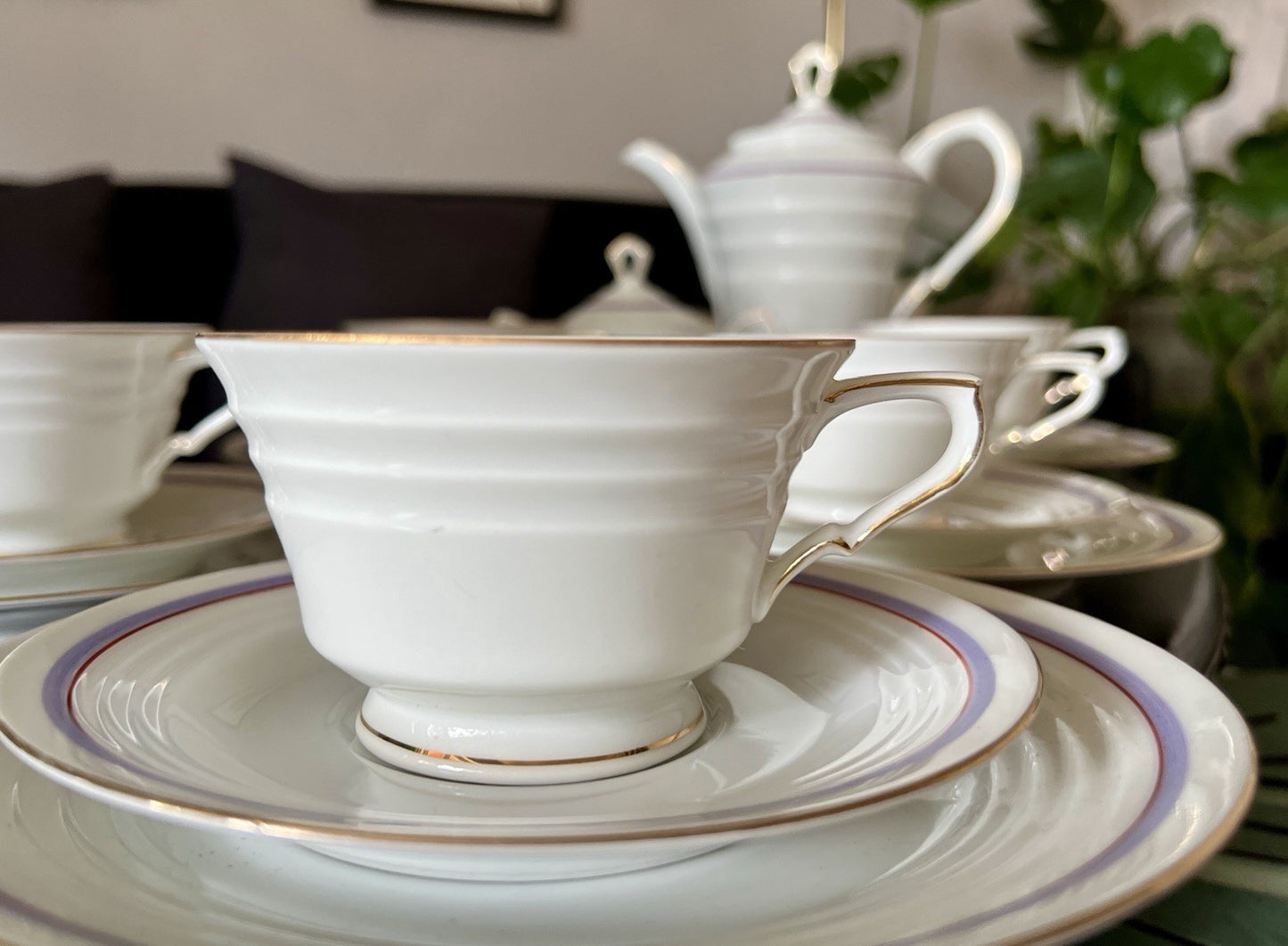 Antik Art Déco Porzellan Kaffeeservice Service 5 Personen Eschenbach