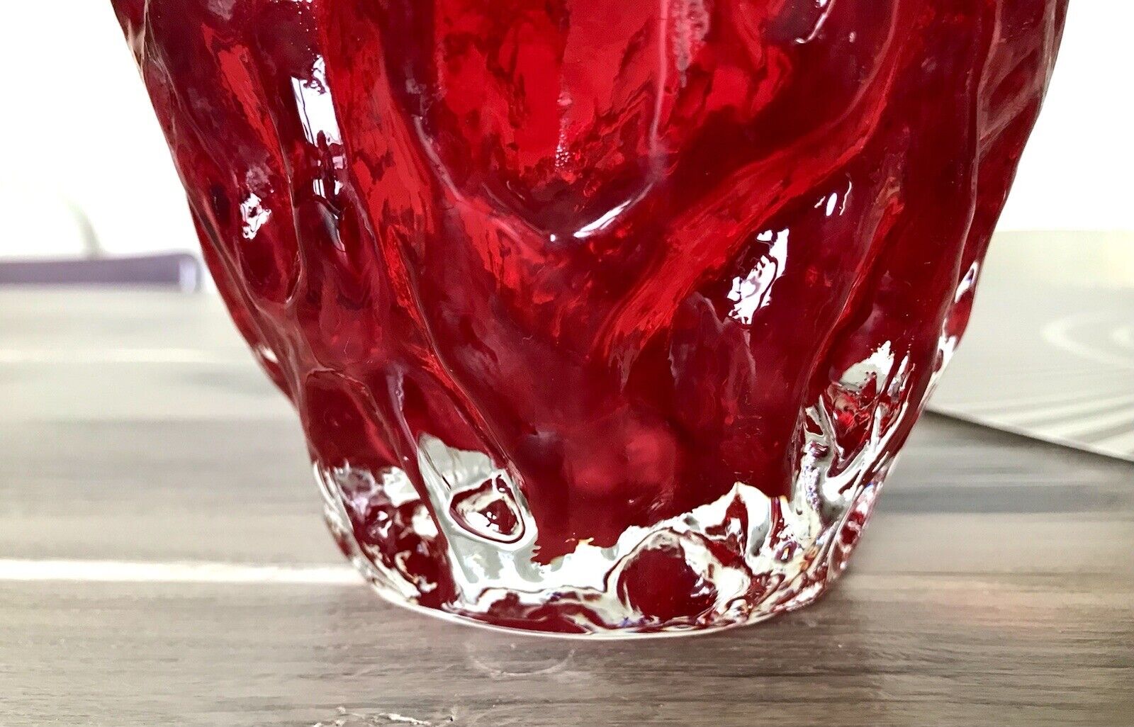 70er Jahre rot Glas Vase Blumenvase Glasvase Glas By Kurt Wokan Ingrid Hütte