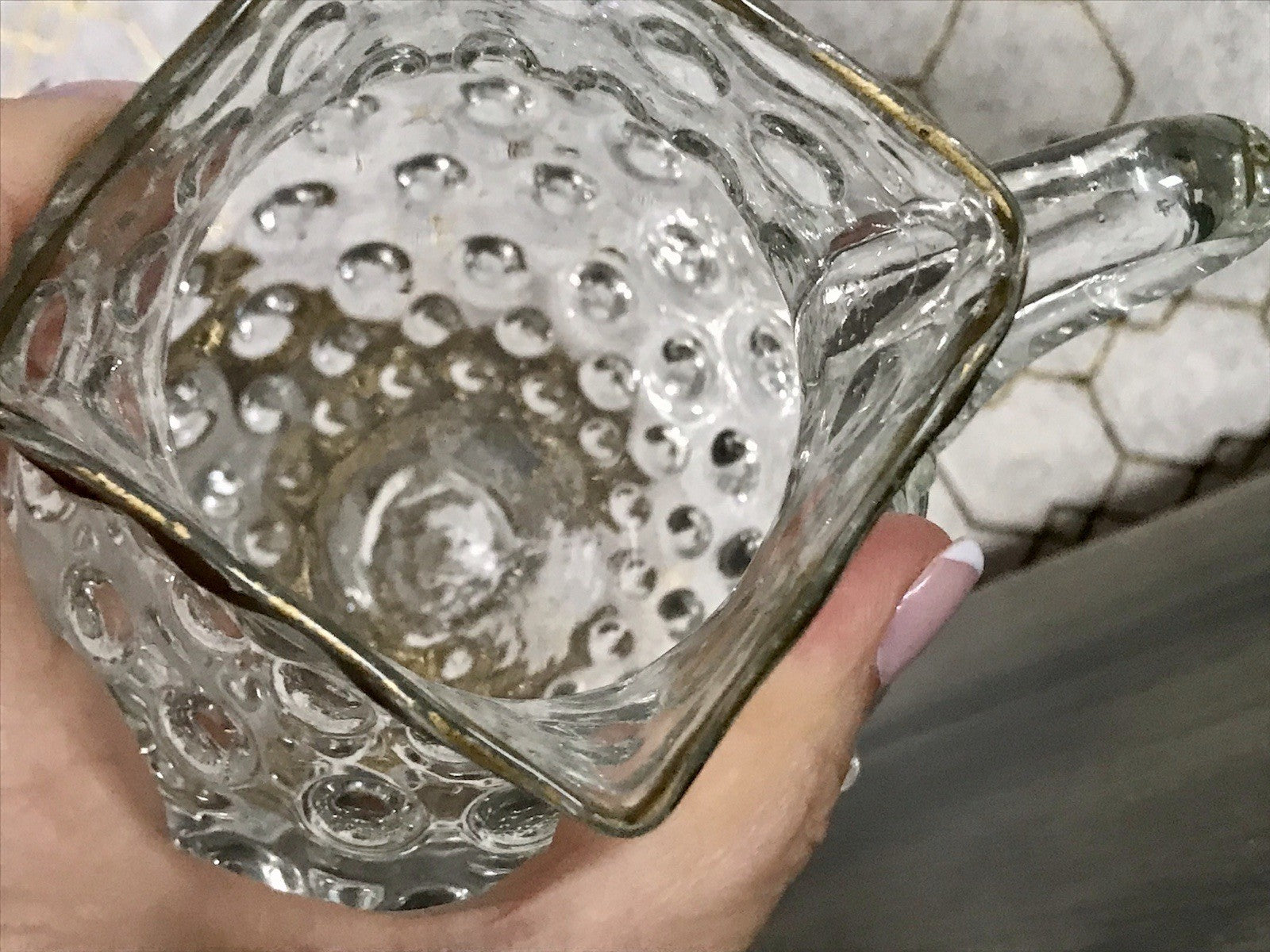 Anti Krug Glaskrug Kanne Karaffe Nuppen Abriss Zwar&Neugebauer Weißwasser 0,6 L