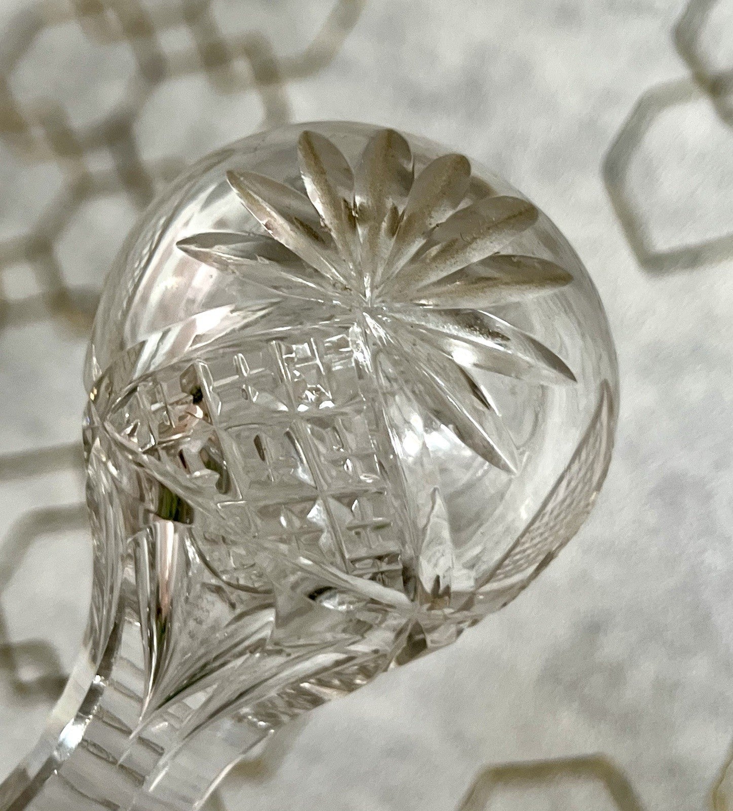 Antik Groß Art Deco Karaffe Kristallglas Bleikristall geschliffen SCHÖN