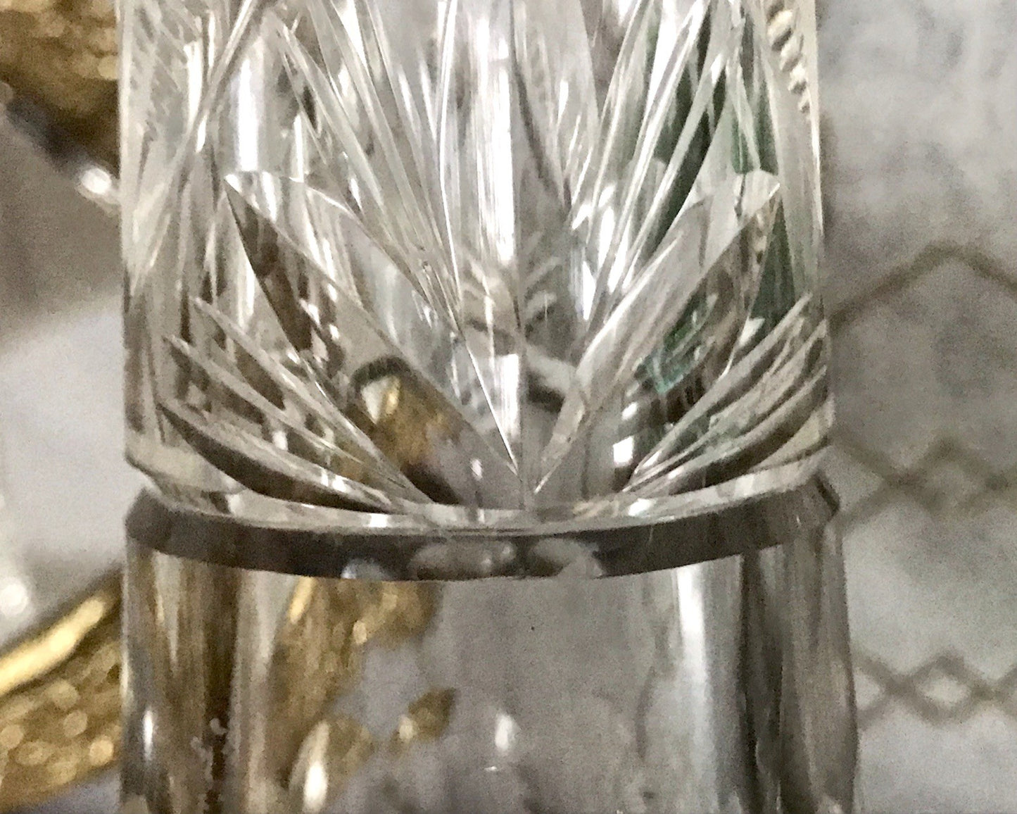 Antik Vase Glasvase Kristallglas geschliffen Jugendstil Art Déco