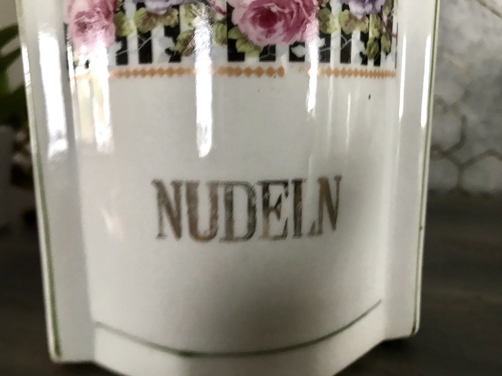 Antik Porzellan Dose Vorratsgefäß Vorratsdose Nudeln Rosen Jugendstil Art Déco