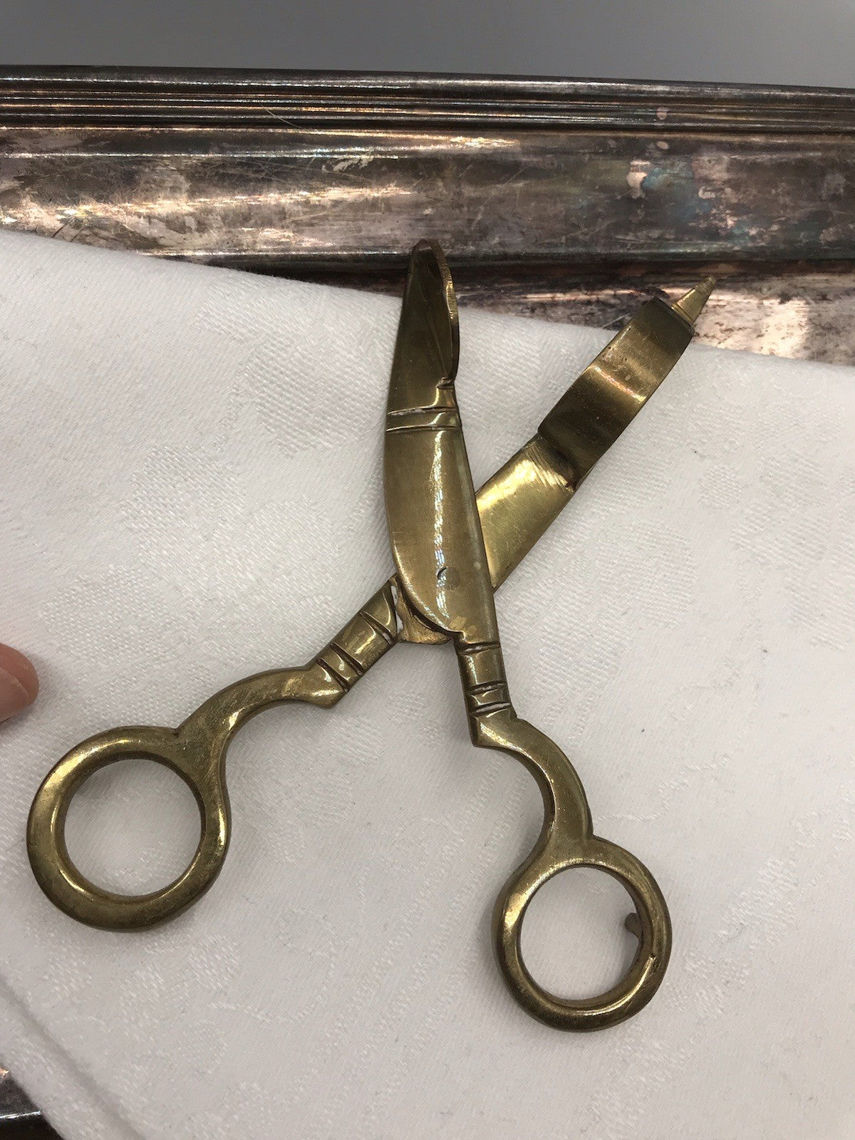 Alt Vintage Messing Dochtschere massiv
