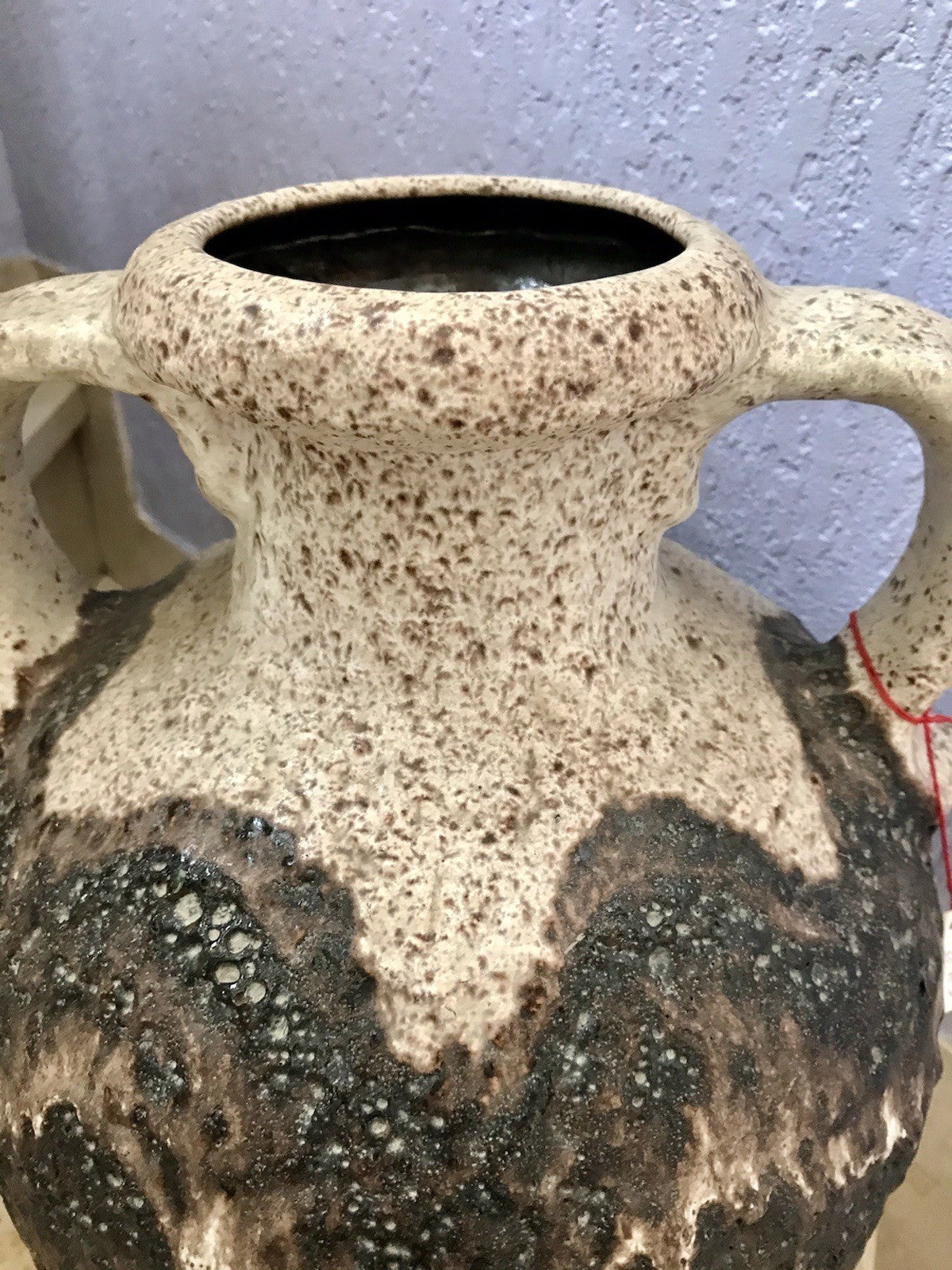 Vintage 60’s Vase Mid Century Steingut Keramik Dümler Breiden Kunstvoll Fat Lava