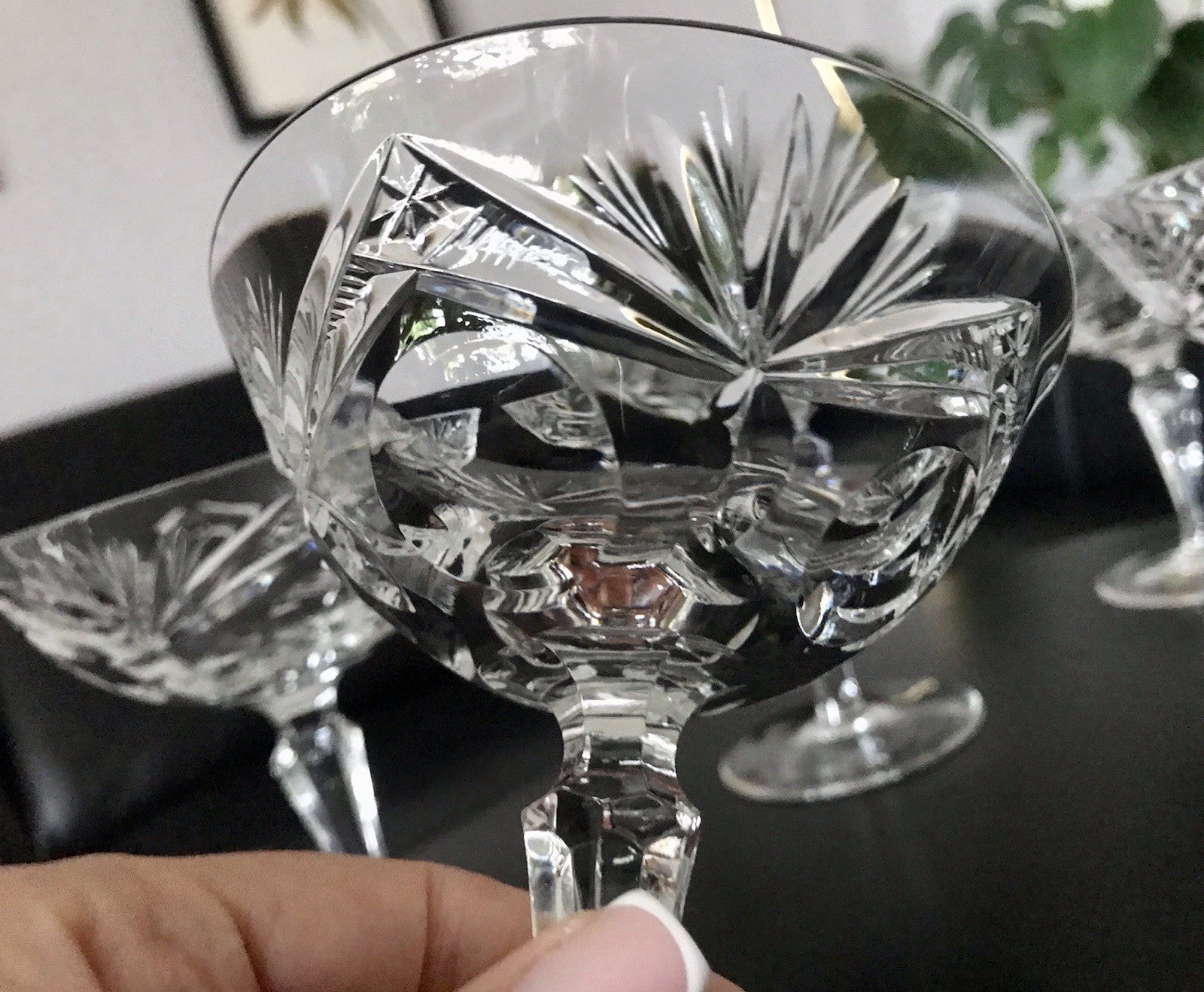 Vintage 6 Champagnerschalen Sektschalen Kristallglas Bleikristall Nachtmann