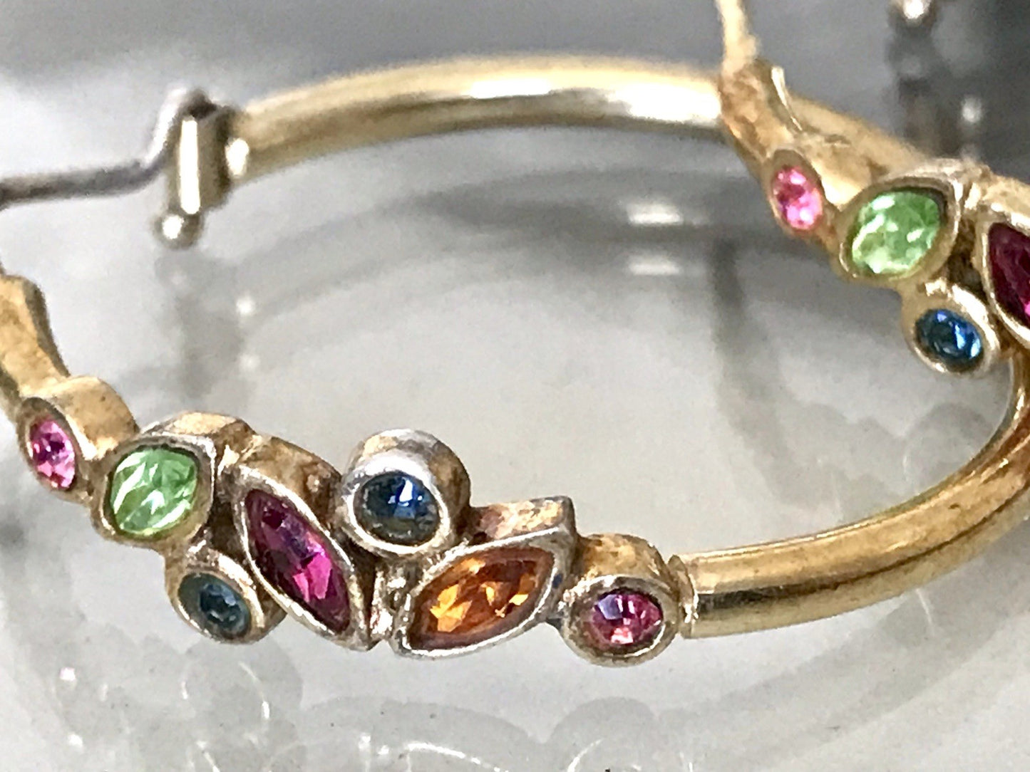 Creole Ohrringe Ohrstecker DAMEN Silber vergoldet gold Vintage Stil Edelsteine?