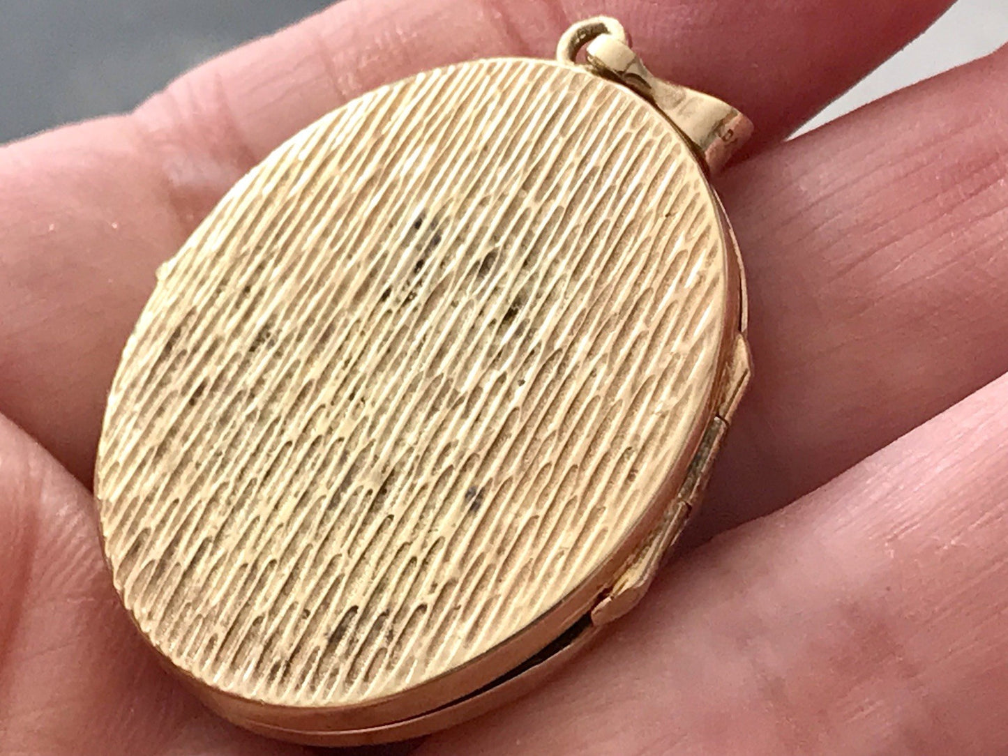 Vintage Kettenanhänger Anhänger Foto Medaillon Muschel Amerikan Double vergoldet