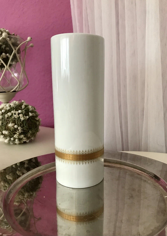 Vintage 60er Porzellan Vase AK Kaiser Golddekor Schön! MCM Golddekor