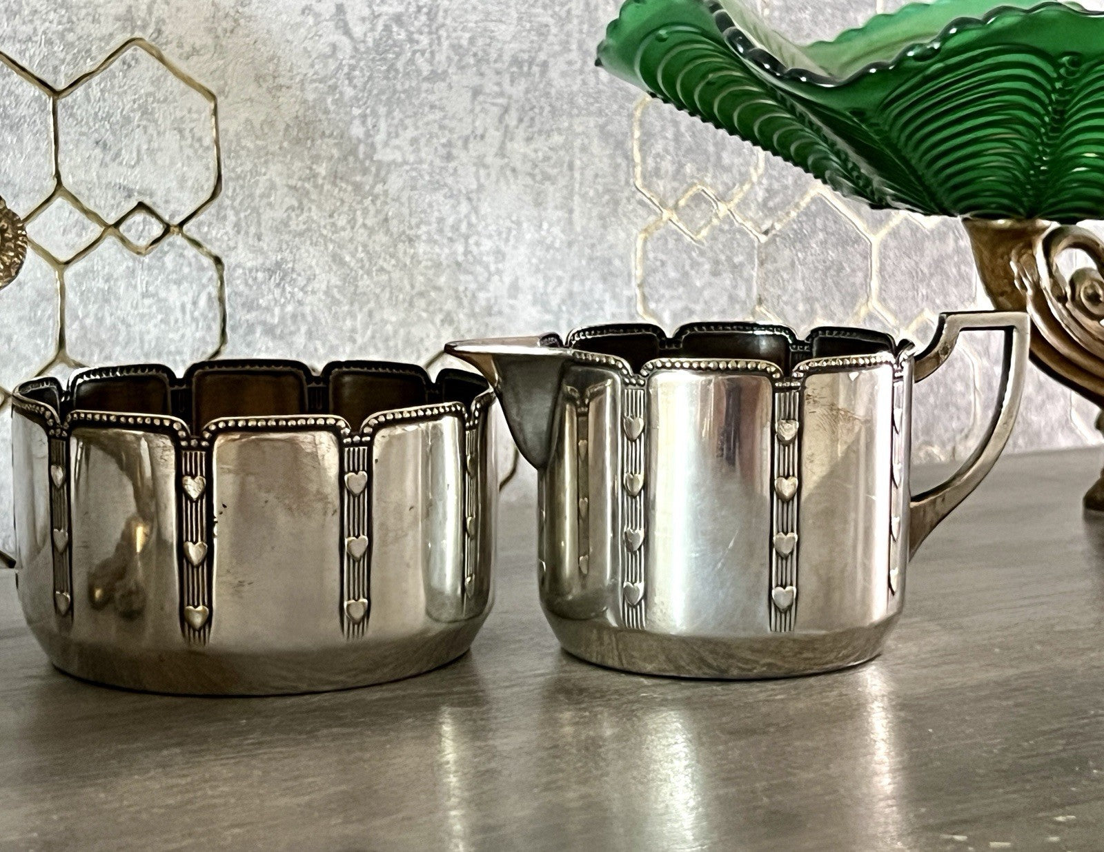 Antik WMF Jugendstil Kaffee Kernstück: Zuckerdose Rahmgießer
