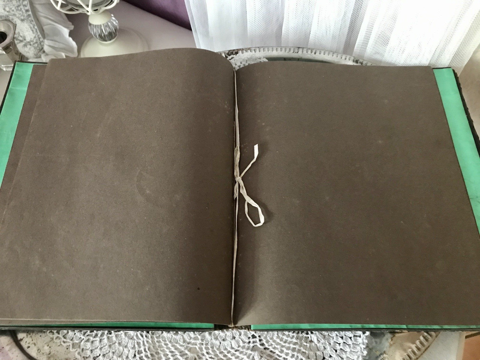 Antik Briefmappe?  Papiermappe Schreibmappe? Mappe Block Petitpoint Leder