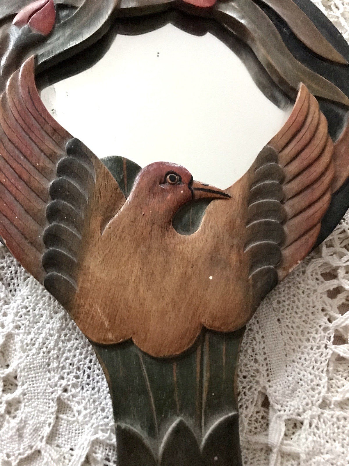 Antik? Vintage Spiegel Handspiegel Holz geschnitzt in Jugendstil gearbeitet