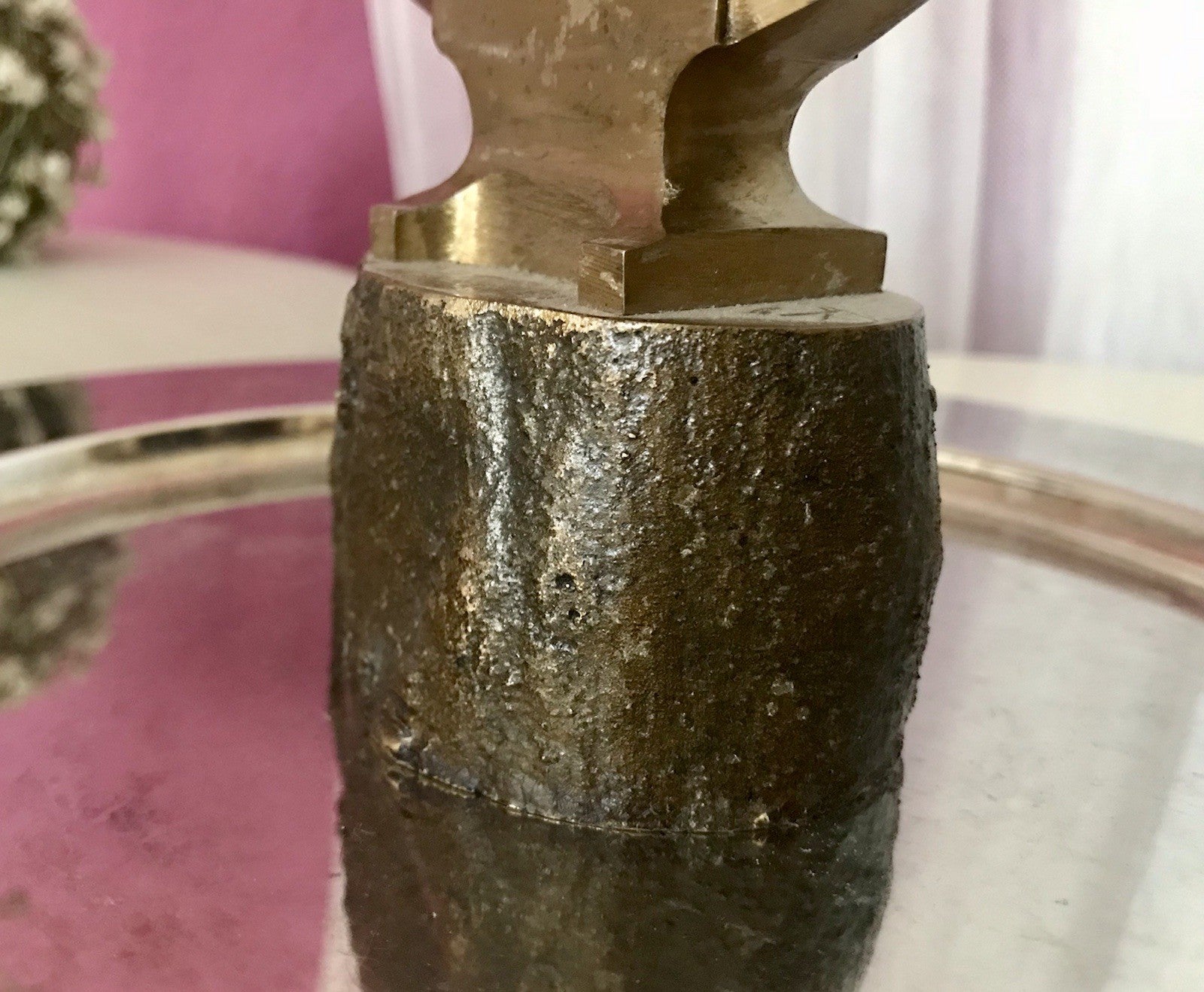 Vintage Mini Amboss Siemag Goldschmied Uhrmacher auf Sockel Brutalist Siegen