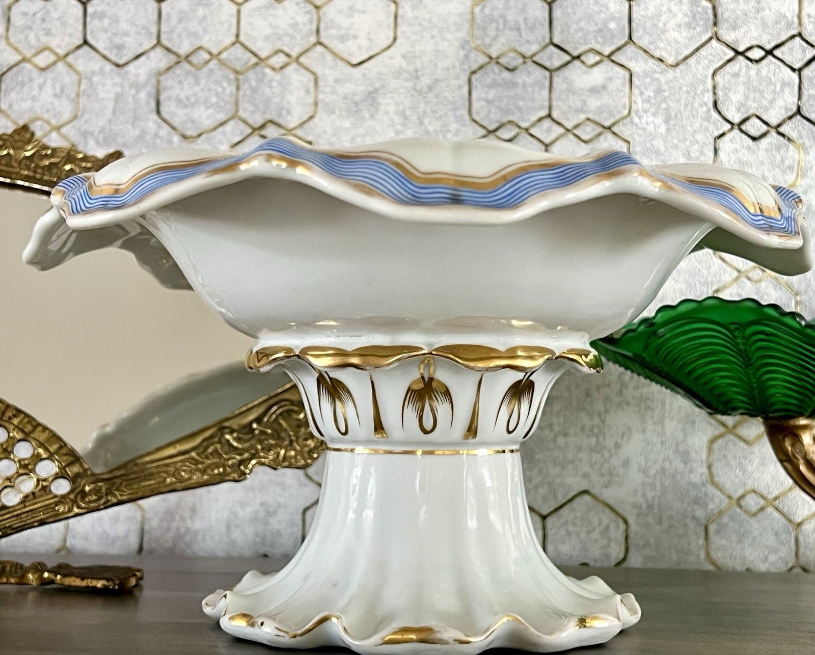 Antik Biedermeier Porzellan Fußschale Schale  ca. 1830 Pressmarke N So SCHÖN!!