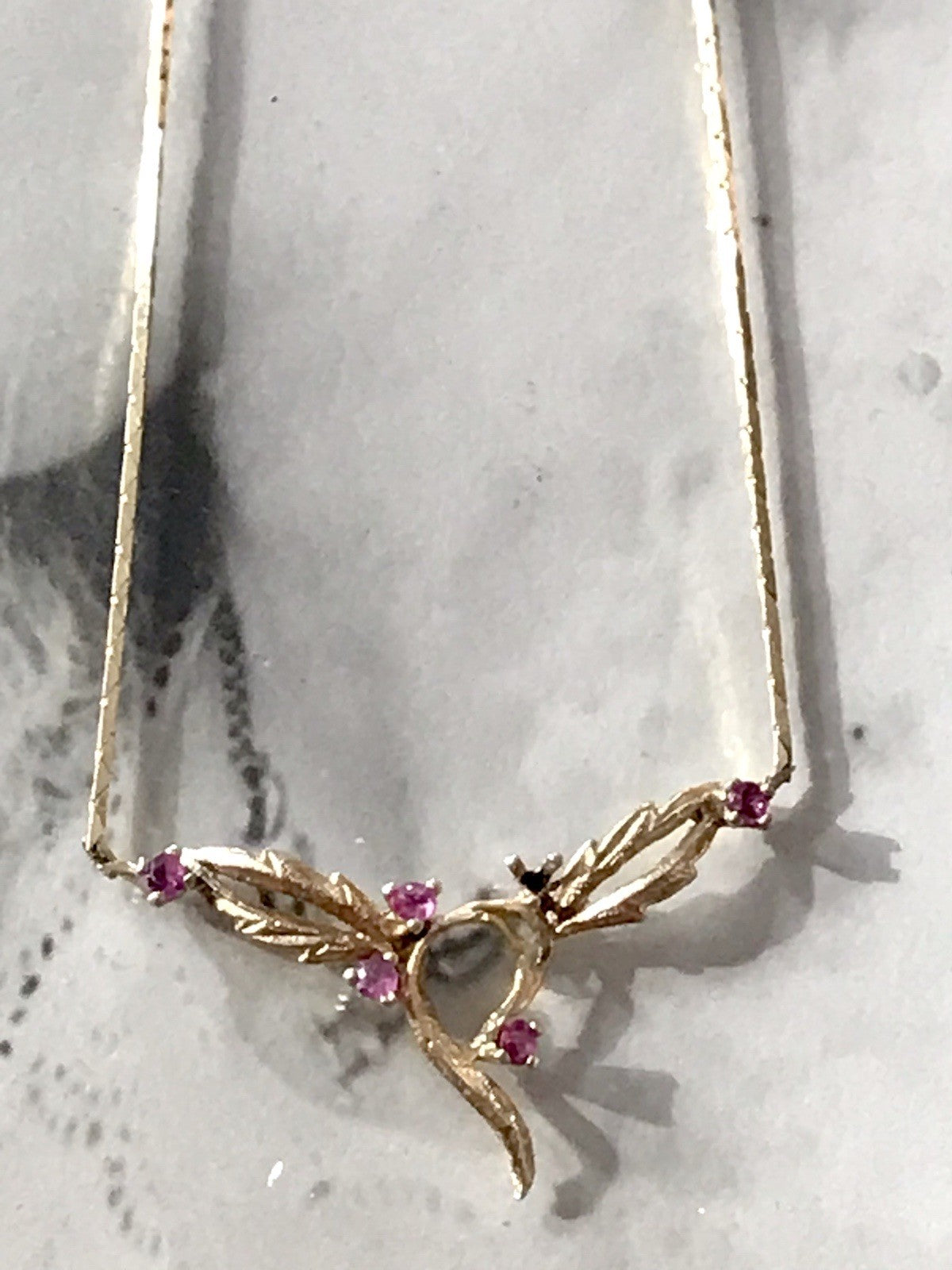 Antik Edel Jugendstil 925 Silber vergoldet Collier Halskette Rubine ?