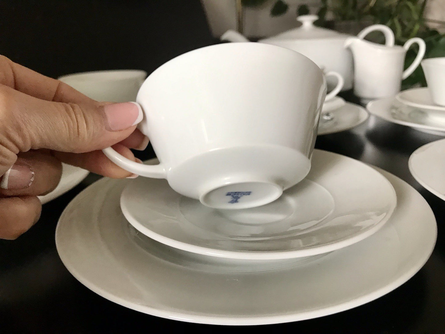 Ak Kaiser Porzellan Kaffeeservice 6 Personen modernes schlichtes Design weiß