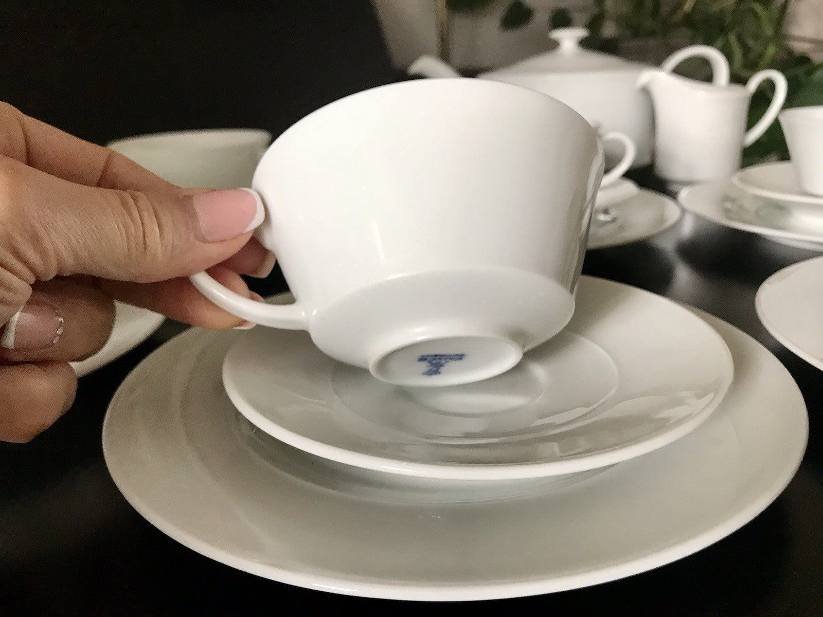 Ak Kaiser Porzellan Kaffeeservice 6 Personen modernes schlichtes Design weiß