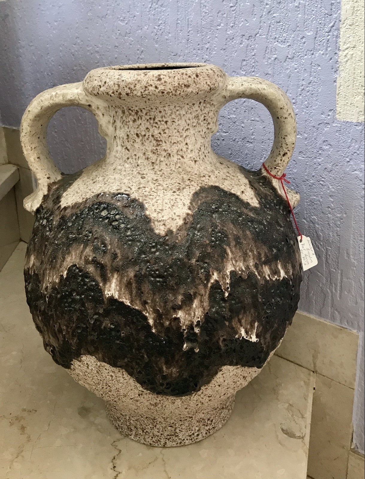 Vintage 60’s Vase Mid Century Steingut Keramik Dümler Breiden Kunstvoll Fat Lava