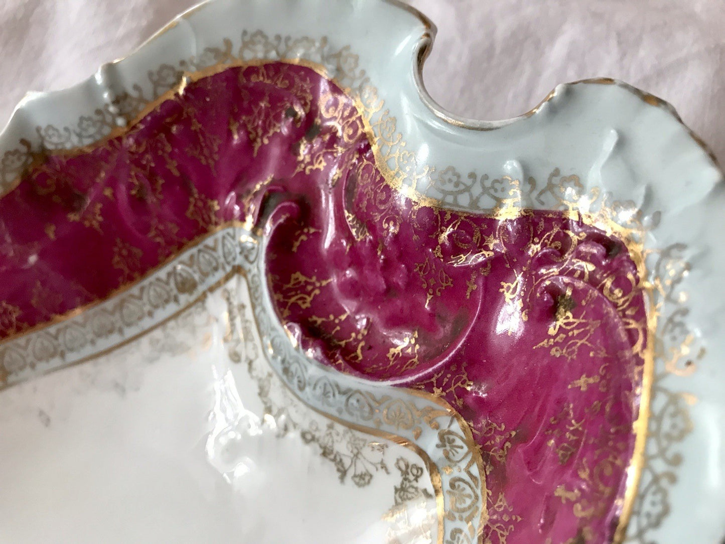 Antik Carl Tielsch Porzellan Schale Zierschale ~ 1870 Maria Leszczynska Porträt