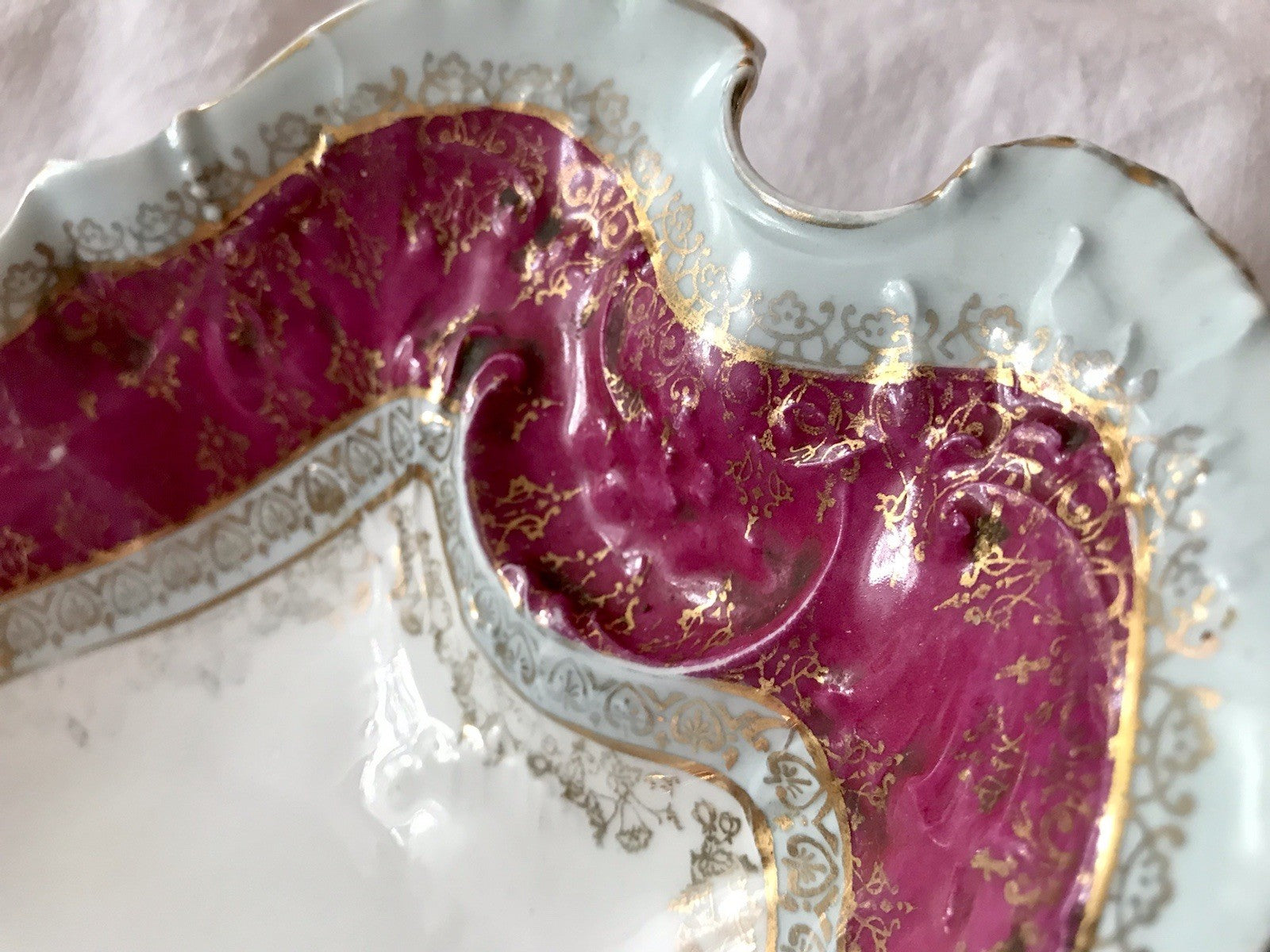 Antik Carl Tielsch Porzellan Schale Zierschale ~ 1870 Maria Leszczynska Porträt